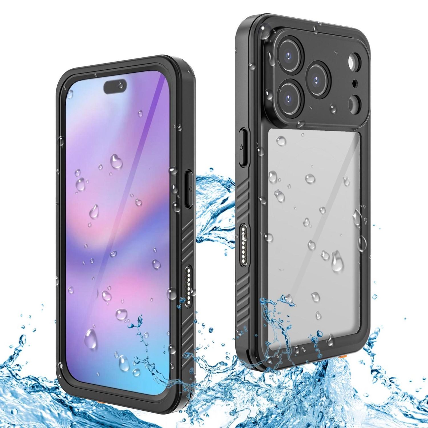 Wigento Handyhülle Für Apple iPhone 17 Pro Max 360 Wasserdichte Hülle MagSafe Schwarz, IP68 Wasserdichte und stoßfeste Schutzhülle, MagSafe-kompatibel