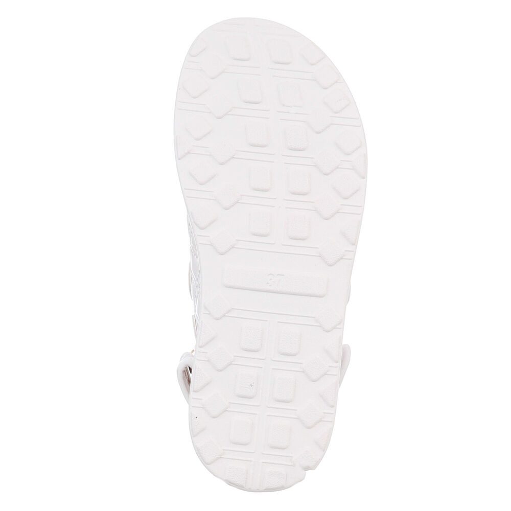 Ital-Design Komfortable Sandalen mit verstellbaren Riemen Riemchensandalette (89322983) Flach Plateausandaletten in Weiß