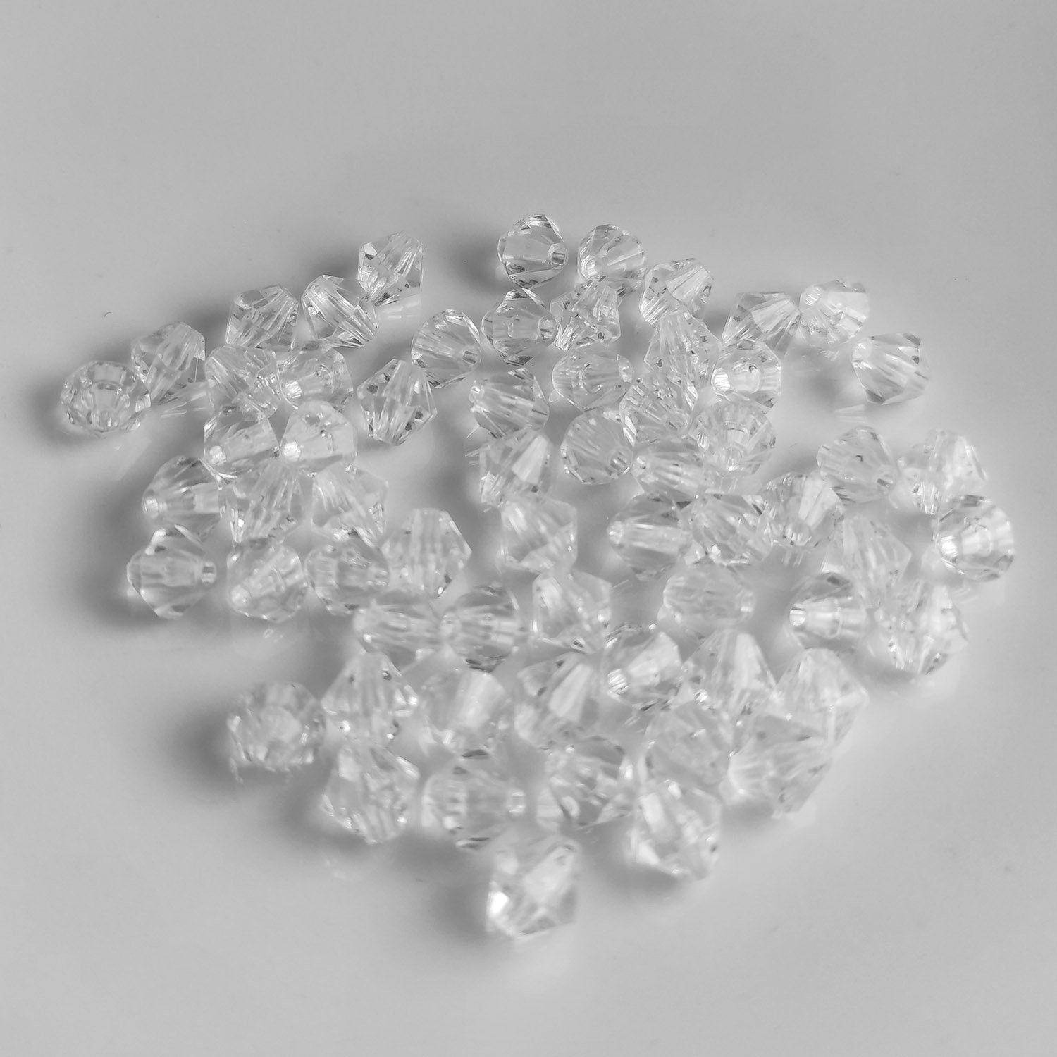 Kopper-24 Bastelperlen Doppelkegel Bicone 100 Stück Acryl Perlen Kristall Lose Perlen mit Loc