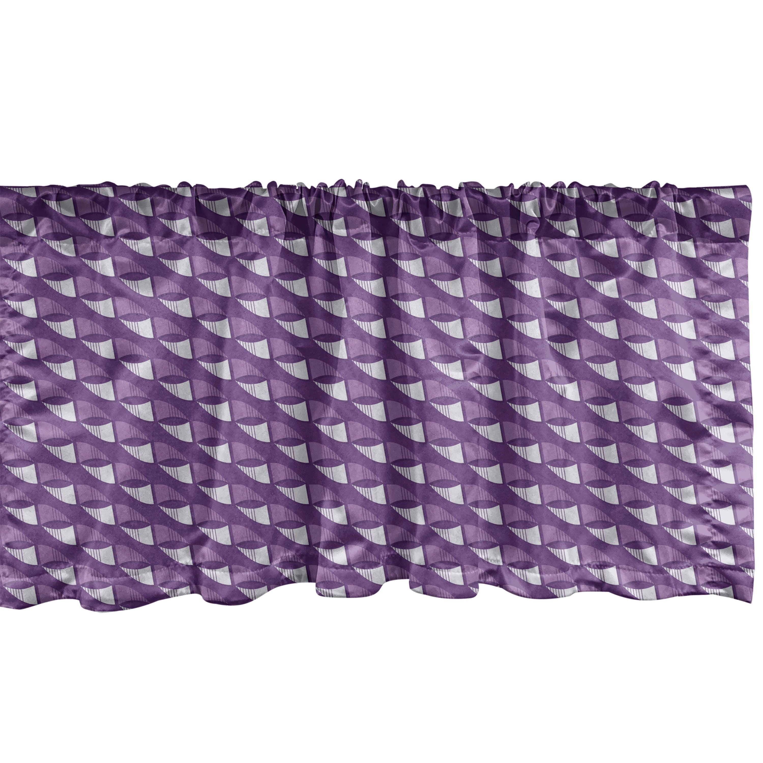 Scheibengardine Vorhang Volant für Küche Schlafzimmer Dekor mit Stangentasche, Abakuhaus, Microfaser, Abstrakte Geometrie Diagonal Violet