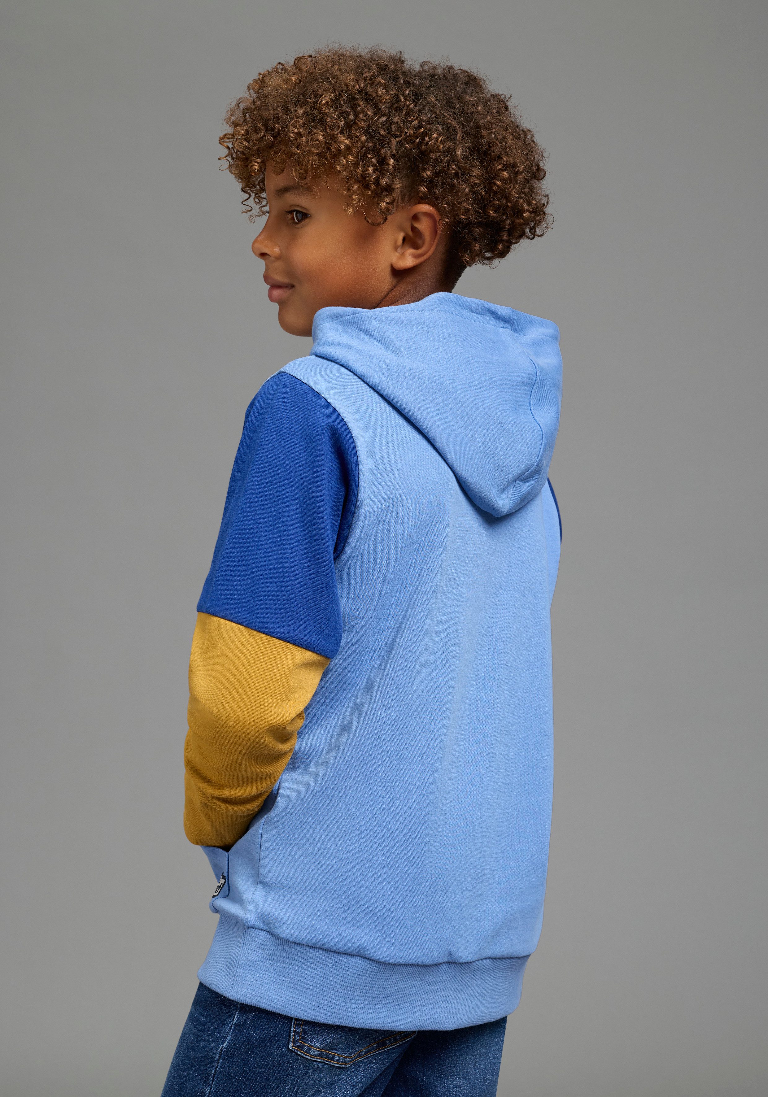 Scout Kapuzenshirt Shirt in colorblocking design - NEU von SCOUT hüftlang geschnitten, Langarm, mit Kängurutasche