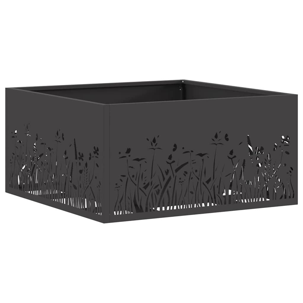 vidaXL Feuerstelle Feuerstelle Schwarz 60 x 60 x 30 cm Stahl, (1-St)