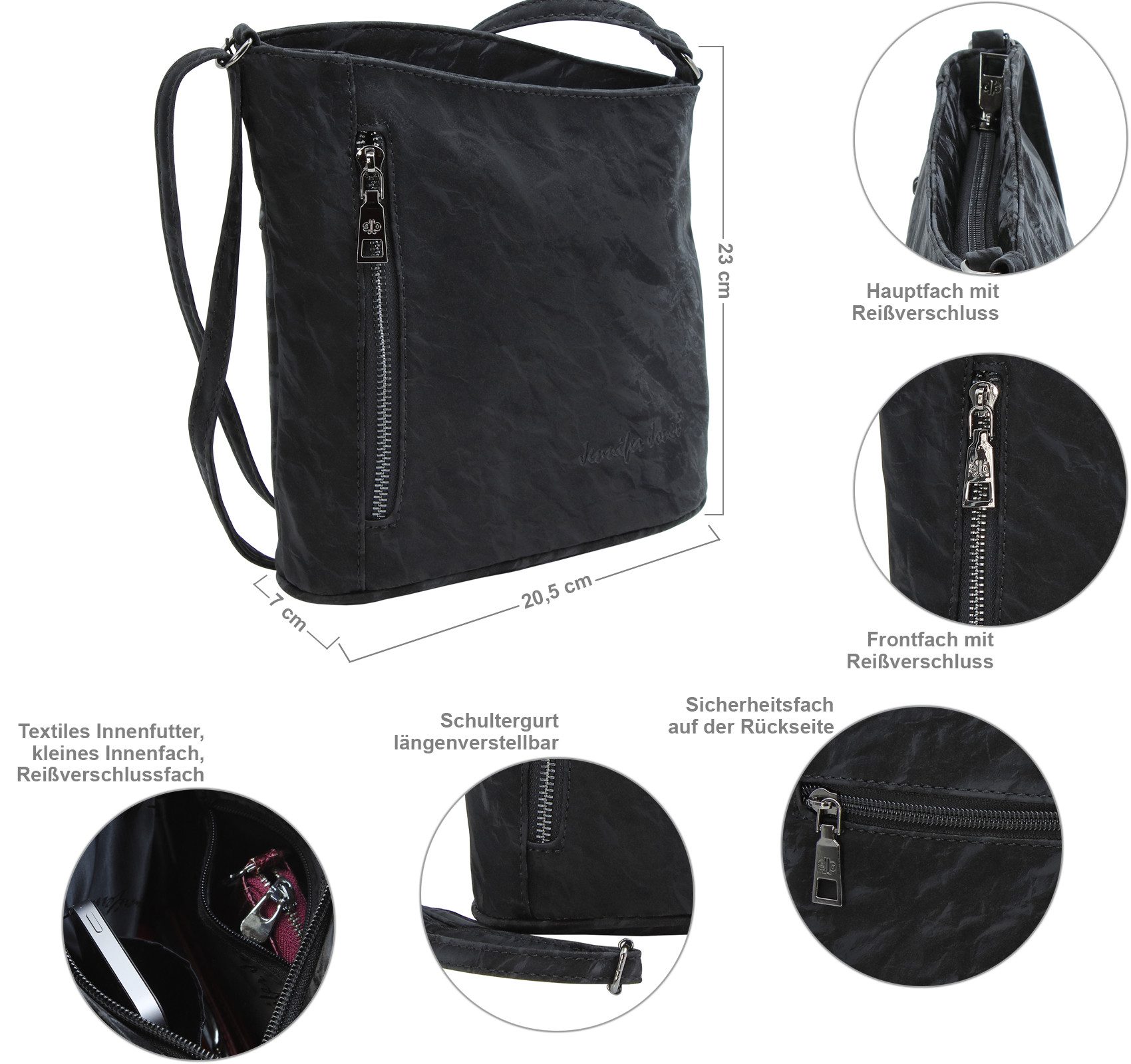 J JONES JENNIFER JONES Schultertasche Kleine Damen Umhängetasche, Eleganter Crossbody Bag