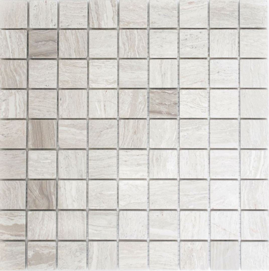 Marmormosaik matt Mosani Matten Mosaikfliesen Mosaikfliesen 10 grau /