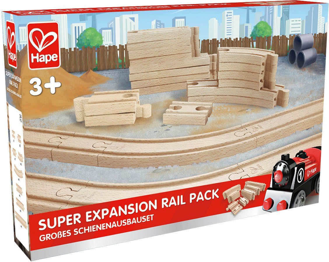 Hape Spielzeug-Eisenbahn E3707 Großes Schienenausbauset günstig online kaufen
