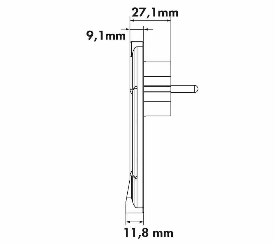 Naber Schuko-Stecker Naber Flachstecker Weiß 12 mm tief, lose, Schraubmontage