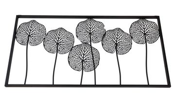 Dekoleidenschaft Wandbild "Lotus" aus Metall, 100x50 cm, Wanddeko in 3D Optik, Wandschmuck, Lotus, Wandverzierung, Metallbild, Wandobjekt für Wohnzimmer, Deko-Objekt