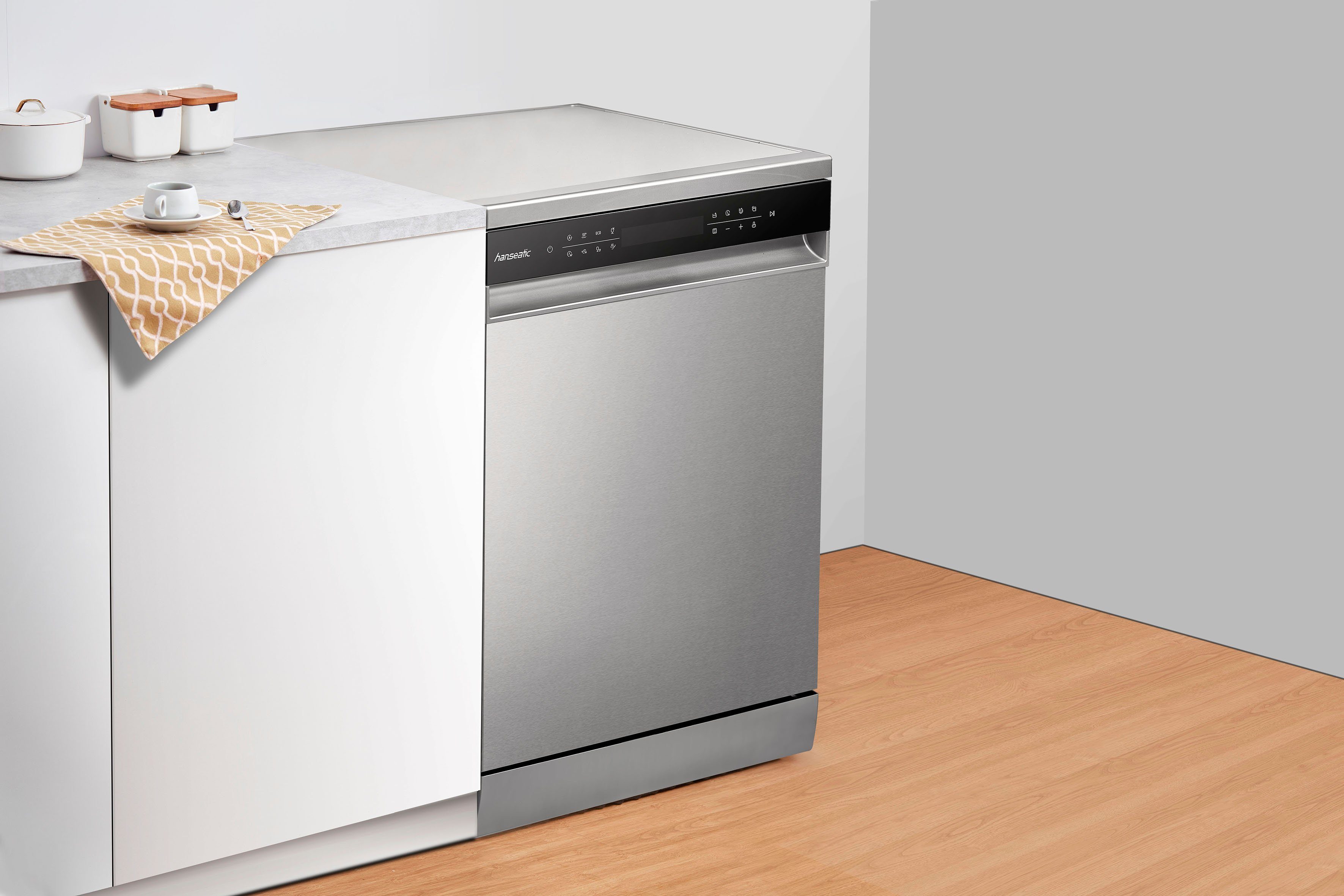 Hanseatic Standgeschirrspüler HG6085B14U7609WS, 14 Maßgedecke, Standgerät, für 14 Maßgedecke, mit 9 Programmen