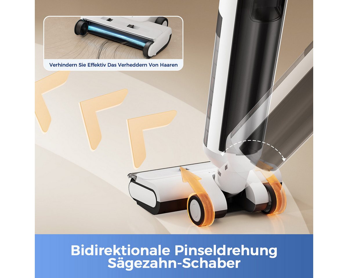 Redkey Nass-Trocken-Akkusauger 2025 Nass Trockensauger 30000Pa intelligent Selbstreinigung Trocknung, 170 W, LED-Digitalanzeige mit Sprachansage,umfangreichenZubehör