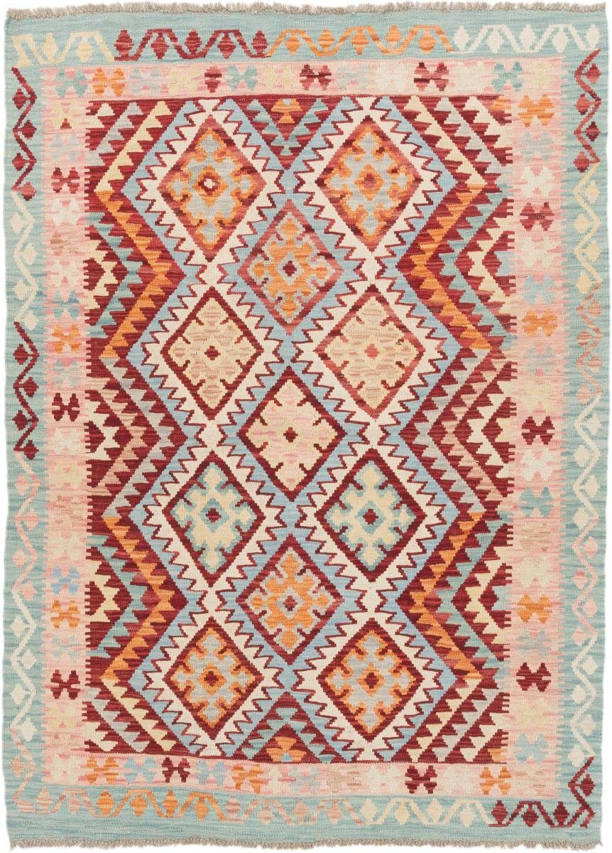 Orientteppich Kelim Afghan 144x199 Handgewebter Orientteppich, Nain Trading, rechteckig, Höhe: 3 mm