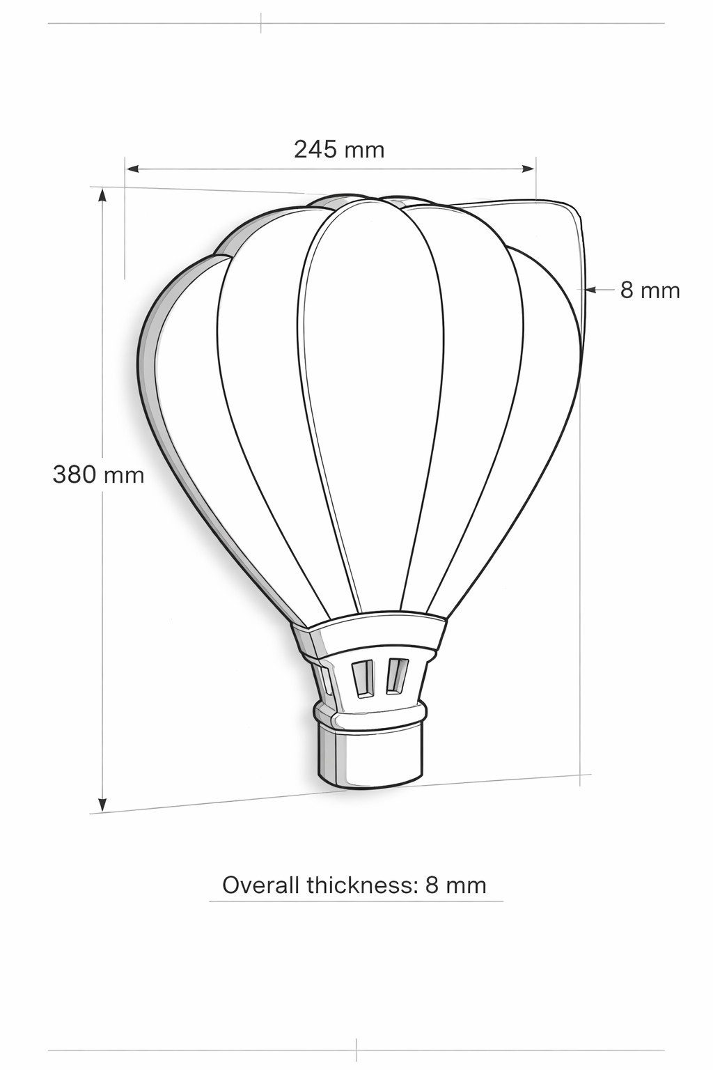 COZYCOLLECTIONS LED Wandleuchte LED-Wandnachtlicht „Beige Heißluftballoon“ in Holzoptik, LED, Warmweiß, handbemalt, inkl. Heißluftballons (Beige) (ohne Rosa und Grün)