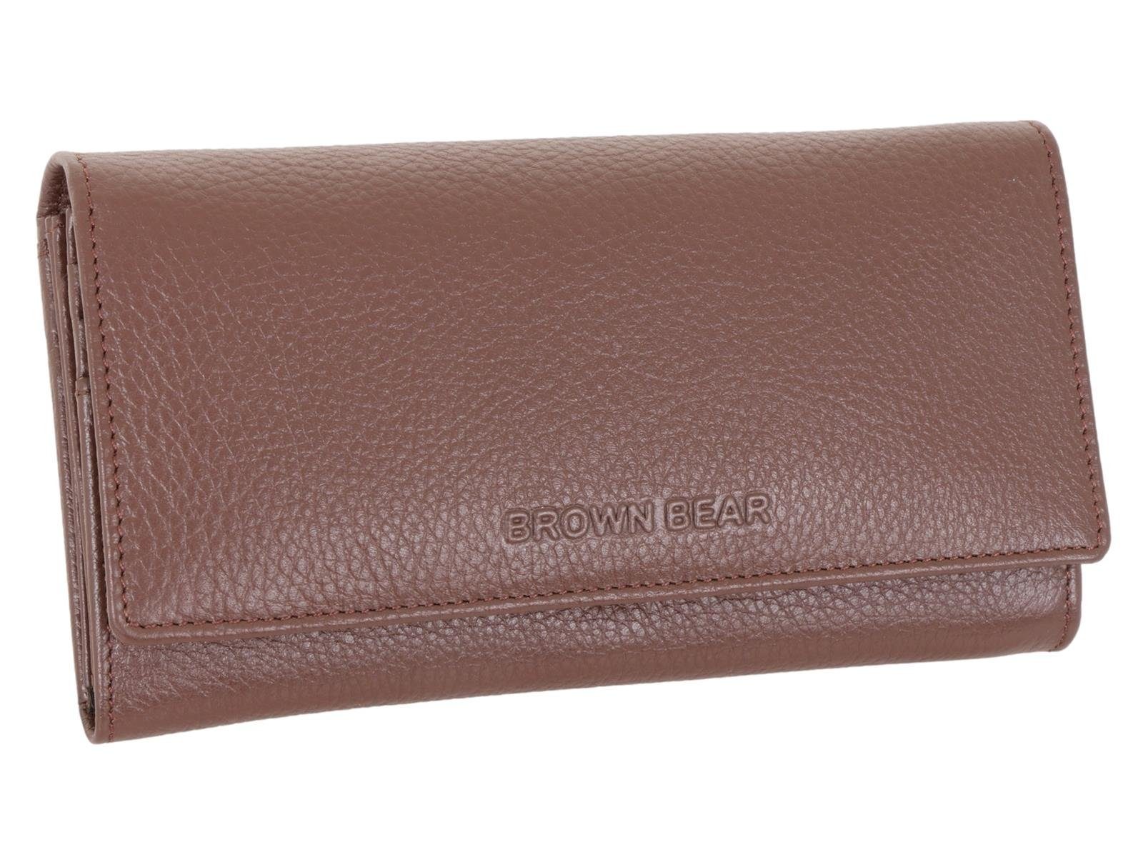 Brown Bear Geldbörse Modell Ina Portemonnaie mit Überschlag und vielen  Fächern, Geldbeutel mit 13 Kartenfächern, RFID - Schutz, aus Echtleder  Farbe Braun Espresso
