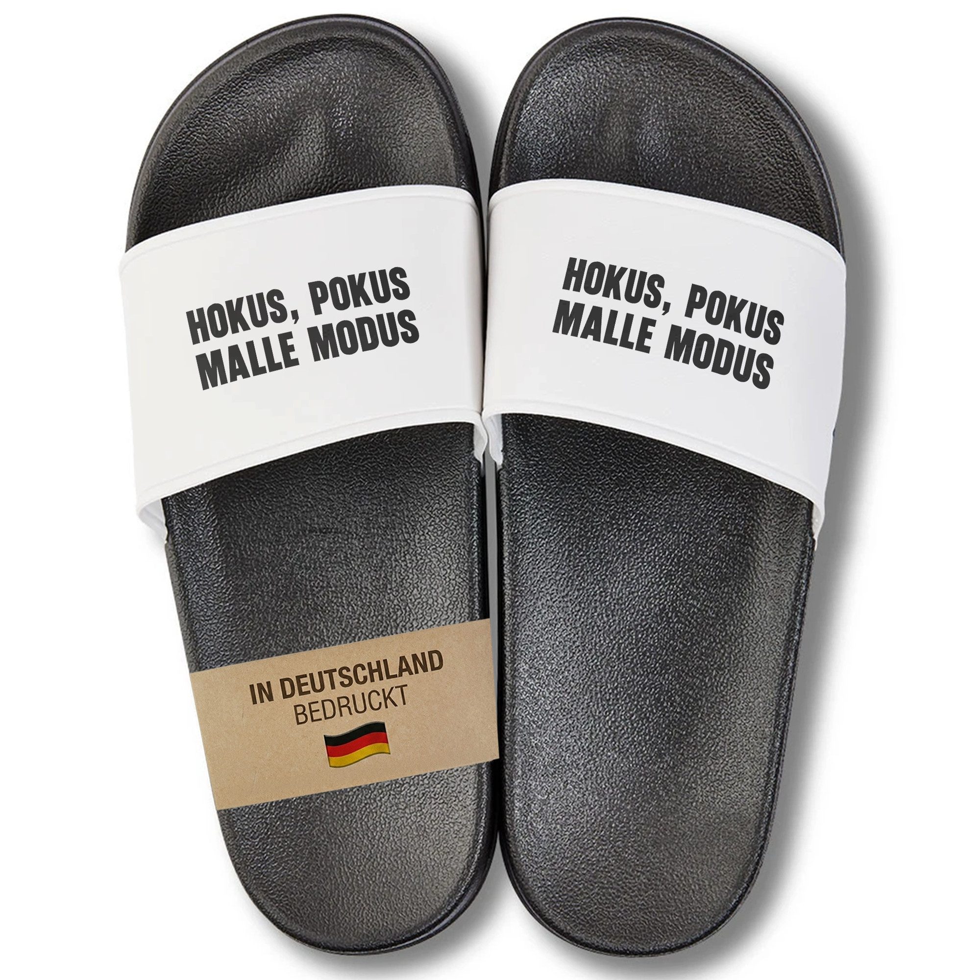 22Feels Geschenk Malle Party JGA Badelatschen Männer lustig Spruch Badepantolette IN DEUTSCHLAND BEDRUCKT