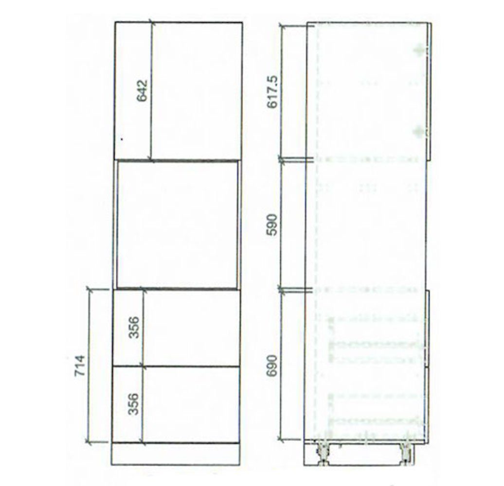 Schubladen 60cm Rimini (Rimini) & currygelb wählbar matt 1-türig (Teilauszug) RAL Korpusfarbe Feldmann-Wohnen Front- 2 1027 Backofenumbauschrank