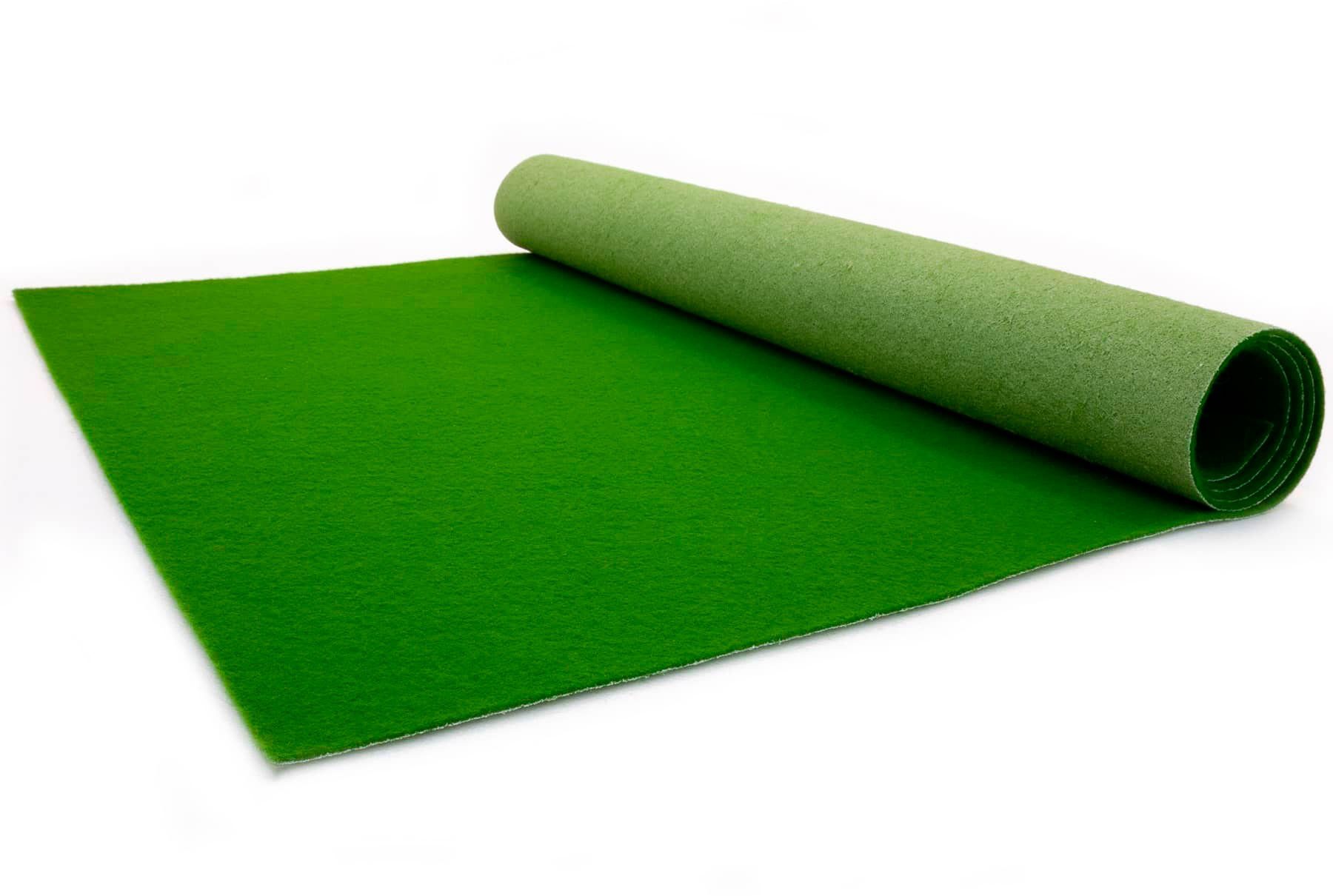 Primaflor-Ideen PODIUM, 100 Textil, grün mm, Nadelfilz, 2,6 Uni-Farben robuster Breite Eventteppich Läufer rechteckig, cm, Höhe: in