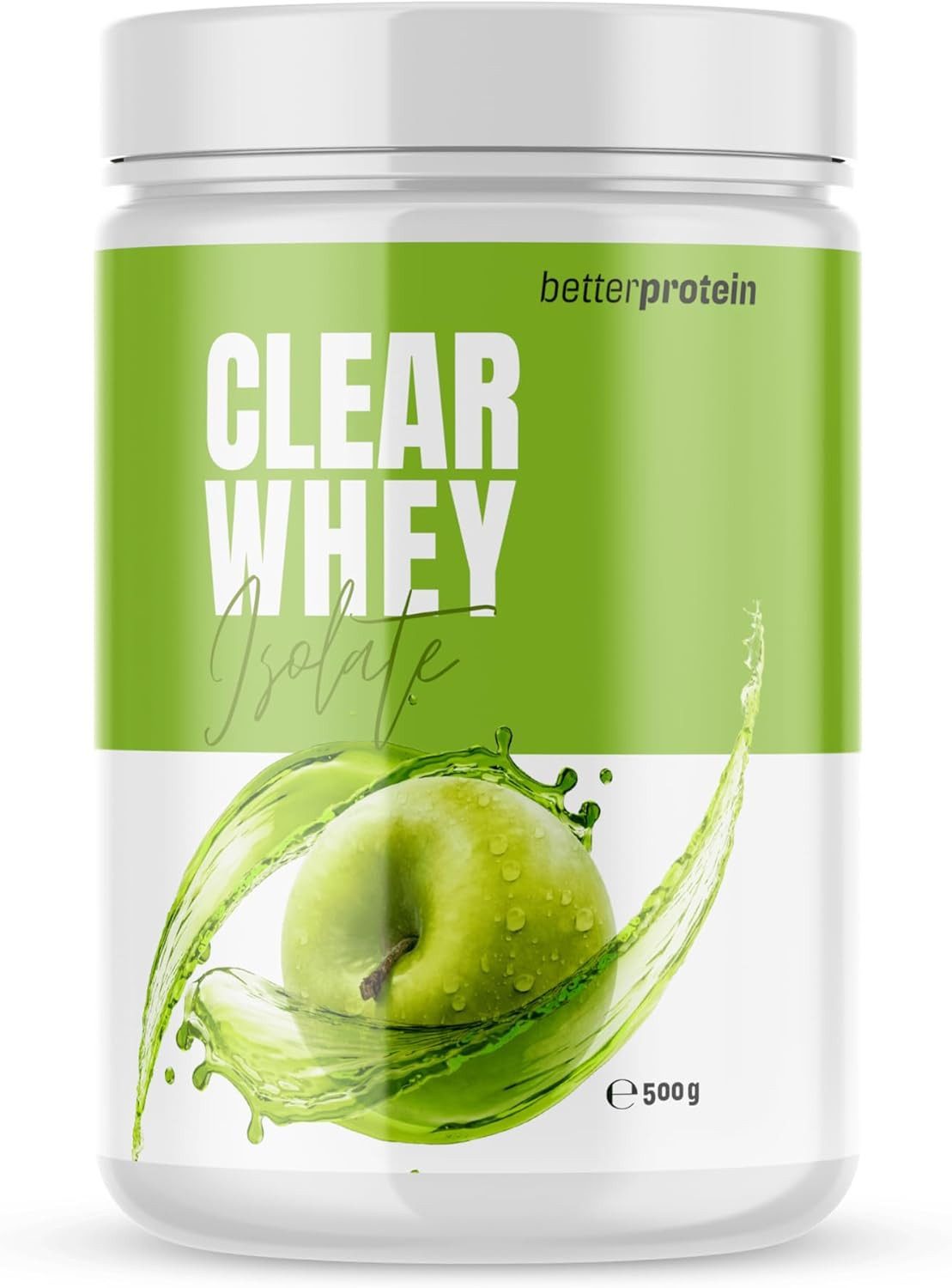 better protein Clear Whey Isolate - Green Apple - Produziert aus regionaler Milch Pulver, Molkenproteinisolat zum Muskelaufbau und Abnehmen à 500 g