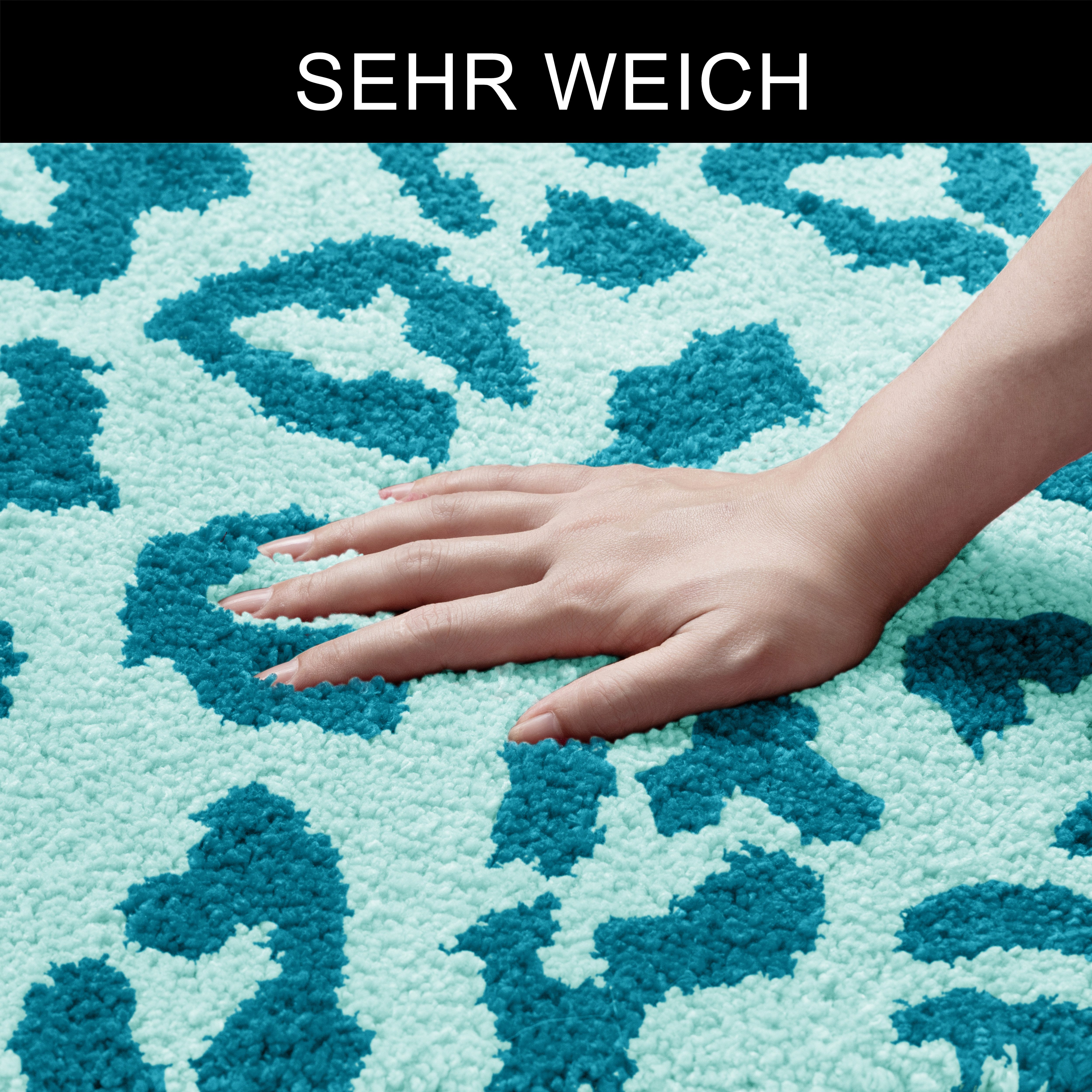 OTTO home Badematte Anna Leo, Badvorleger, Badezimmer Teppich, Duschvorleger, Höhe 15 mm, rutschhemmend beschichtet, schnell trocknend, fußbodenheizungsgeeignet – Bild 4 von 5