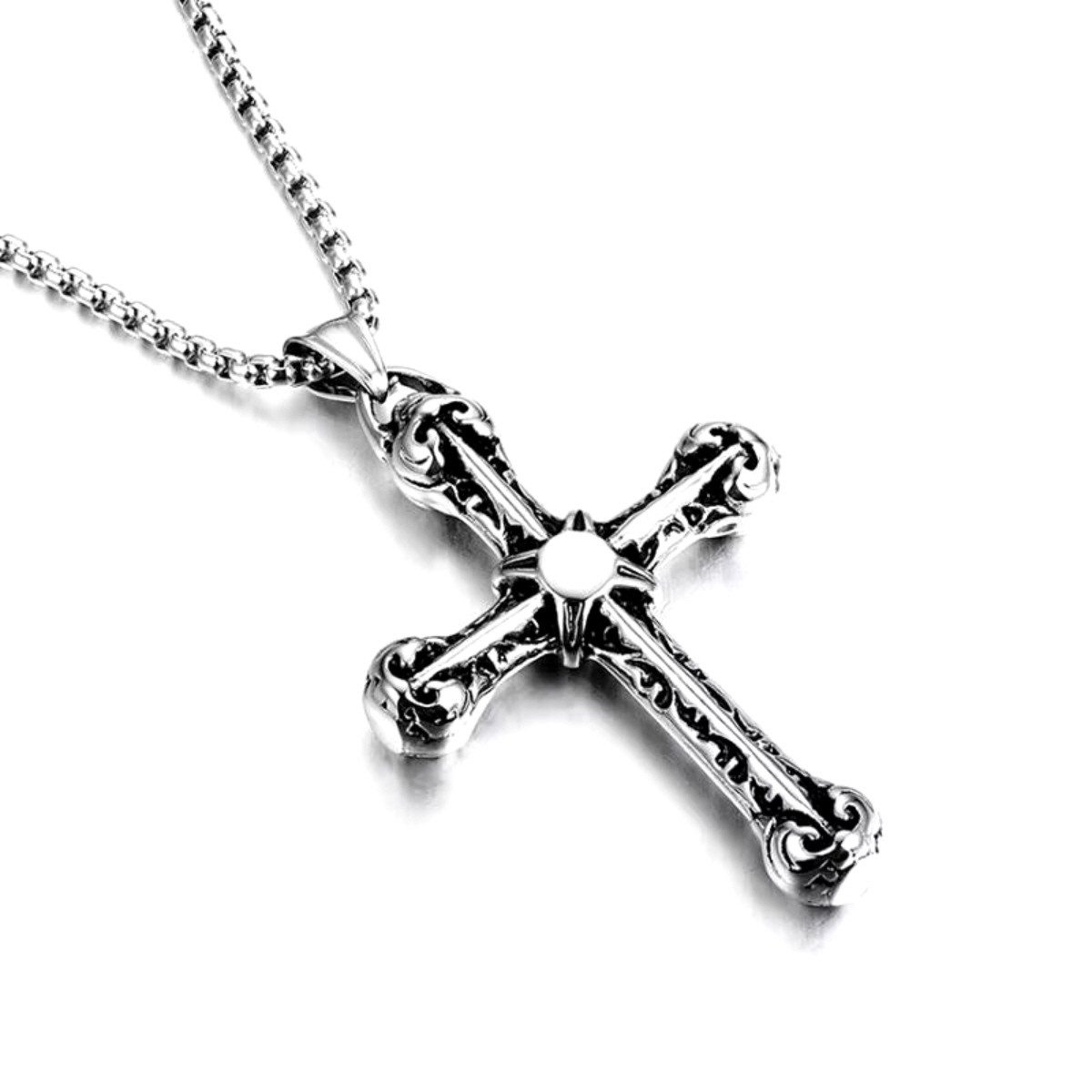 ELLAWIL Kreuzkette Edelstahlkette Kette mit Kreuz Anhänger Halskette Kreuzs günstig online kaufen