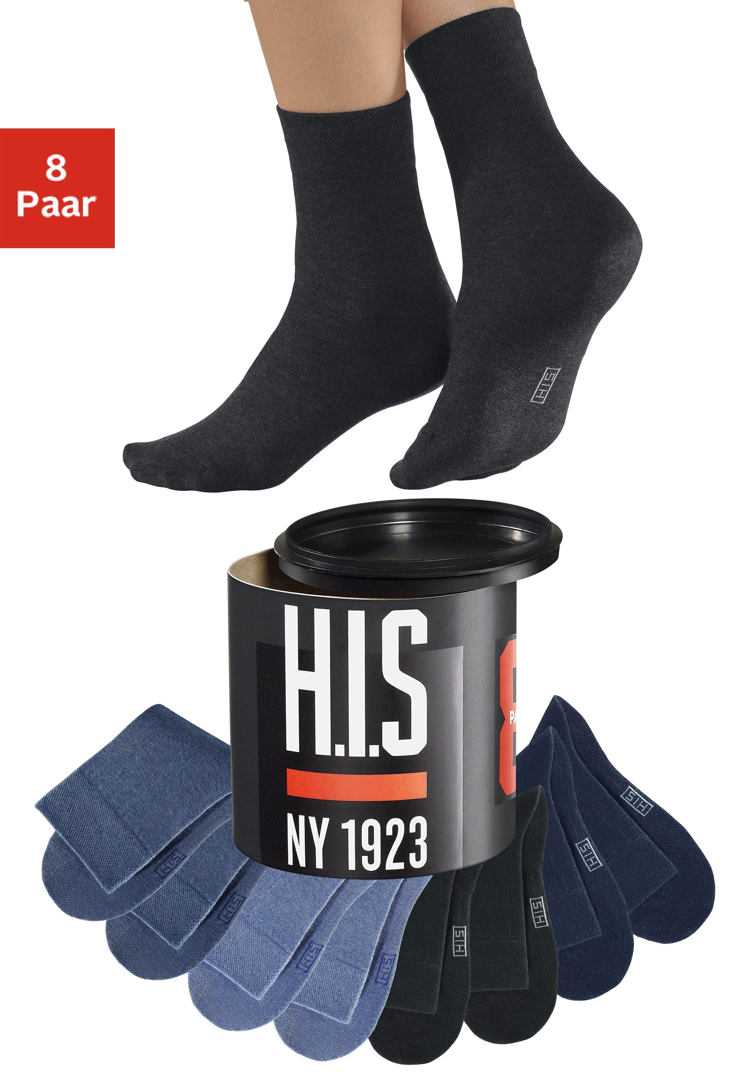 H.I.S Socken (Dose, 8-Paar) in der Geschenkdose