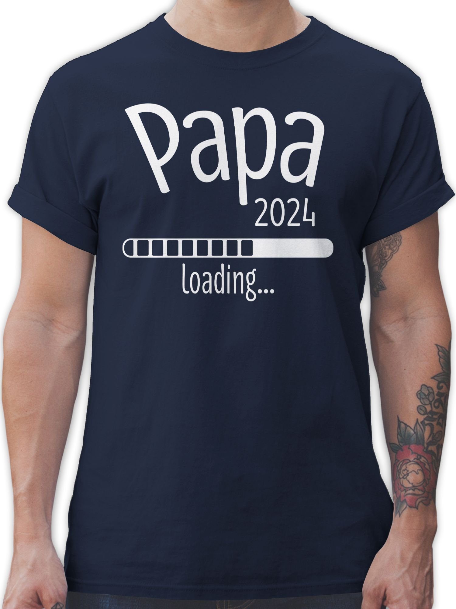 Shirtracer TShirt »Papa 2024 loading Vatertag Geschenk Herren