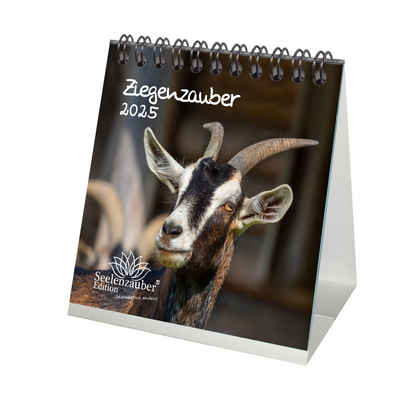 Seelenzauber Tischkalender Ziegenzauber Kalender für 2025 Format 10cm x 10cm Ziegen und Zicklein
