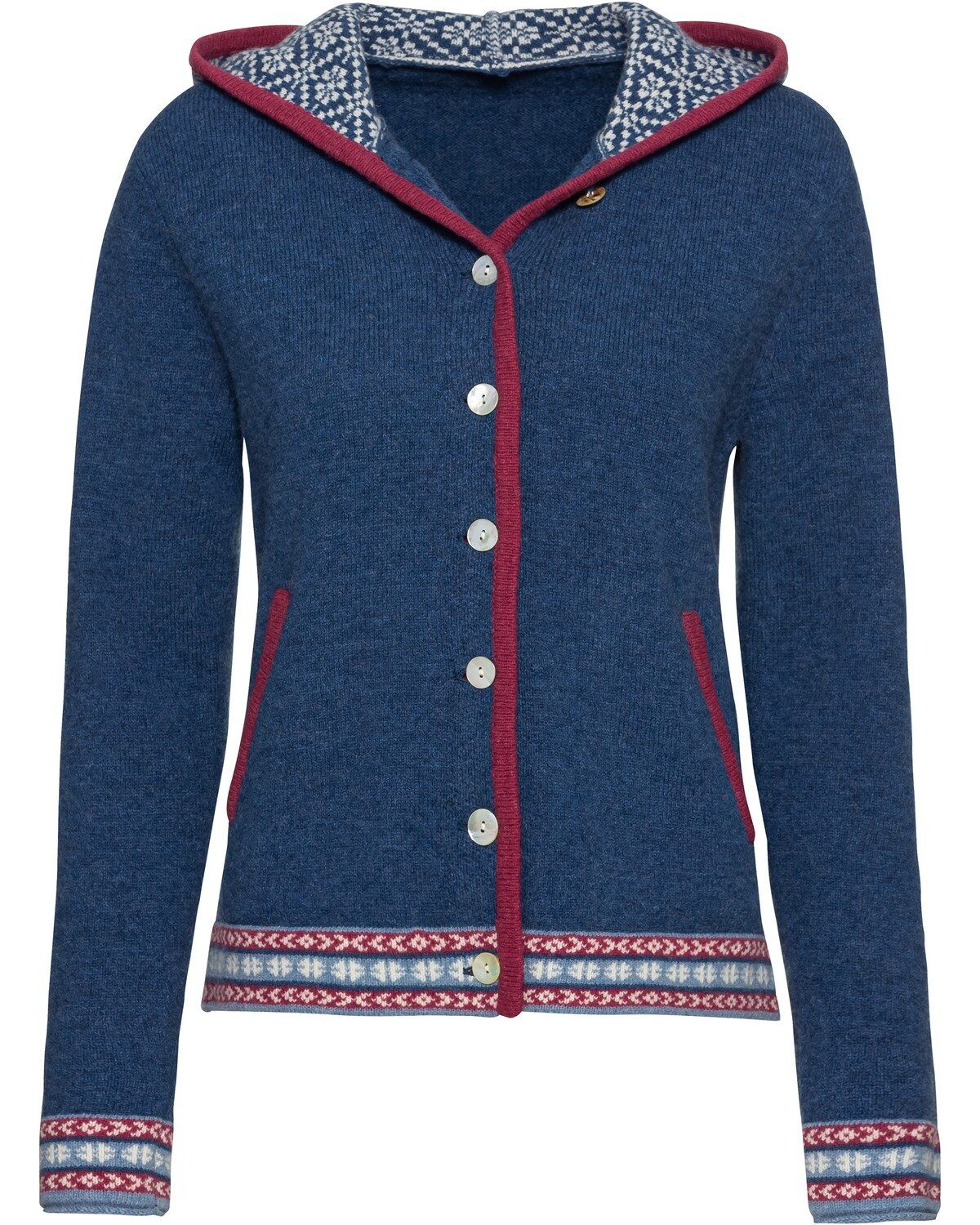 Reitmayer Strickjacke Jacquard-Cardigan mit Kapuze günstig online kaufen