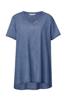Angel of Style Rundhalsshirt T-Shirt A-Line cold dyed V-Ausschnitt Halbarm