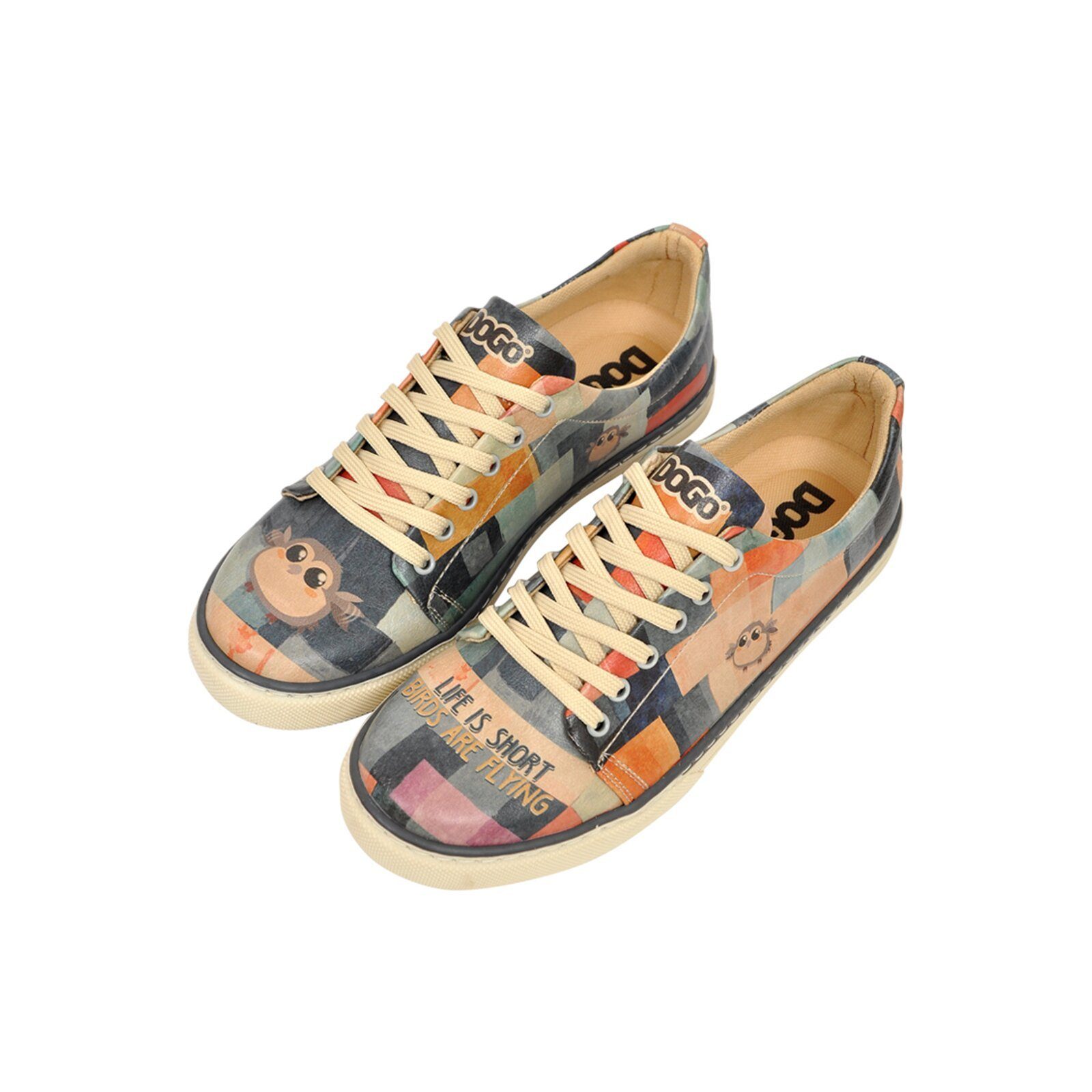 Classic Schnürsneaker Life Is Short Damen Sneaker Sneaker