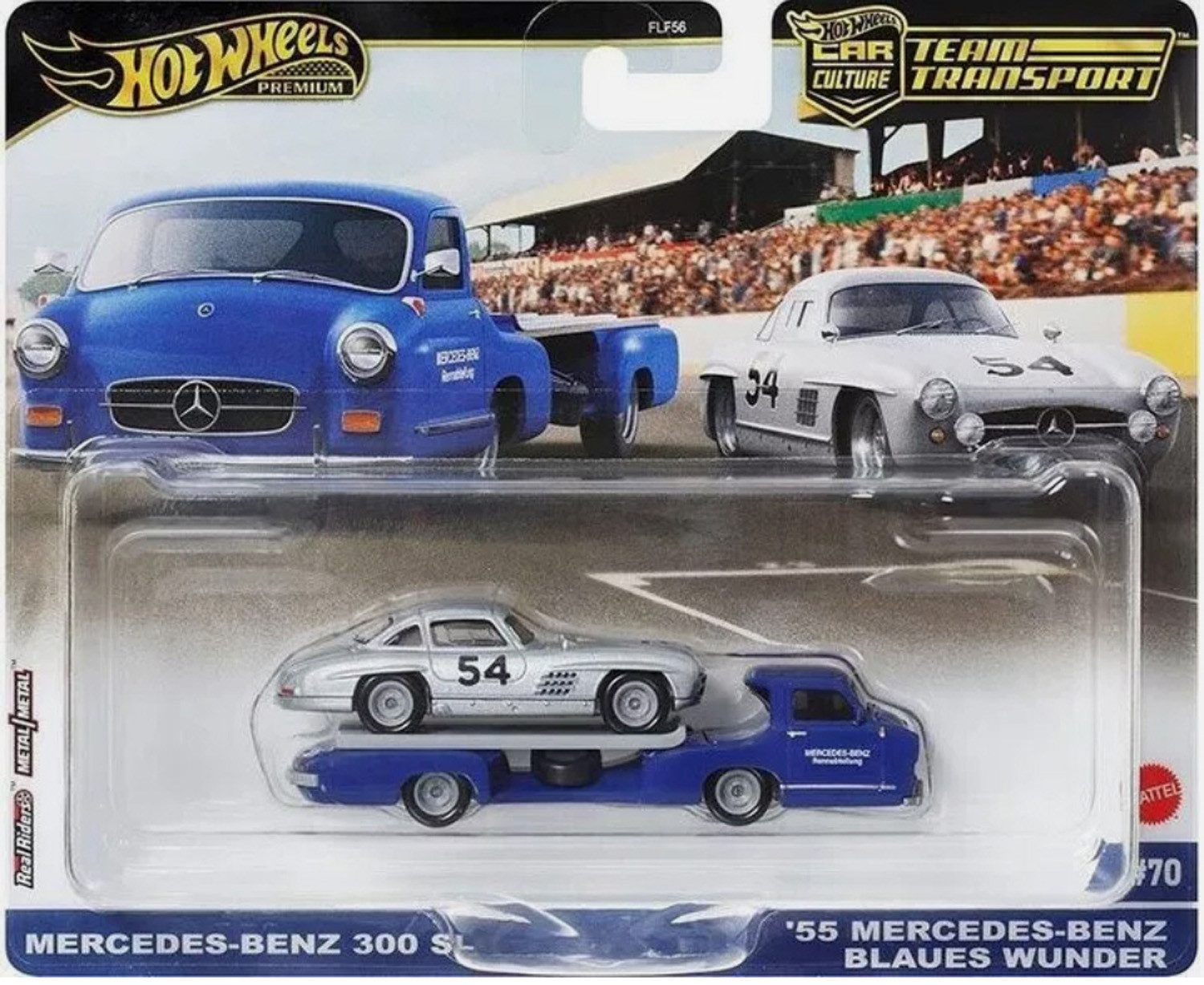 Mattel® Spielzeug-Transporter Hot Wheels - Mercedes Benz 300SL + 55er Blaue günstig online kaufen