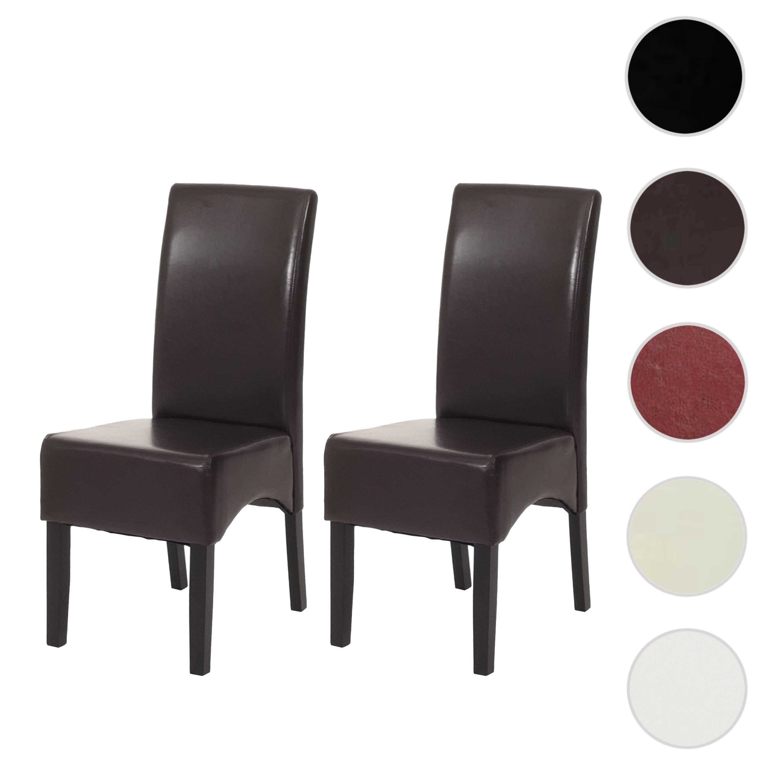 MCW Esszimmerstuhl Littau Kunstleder 2er-Set Kunstleder Braun Dunkle Beine günstig online kaufen