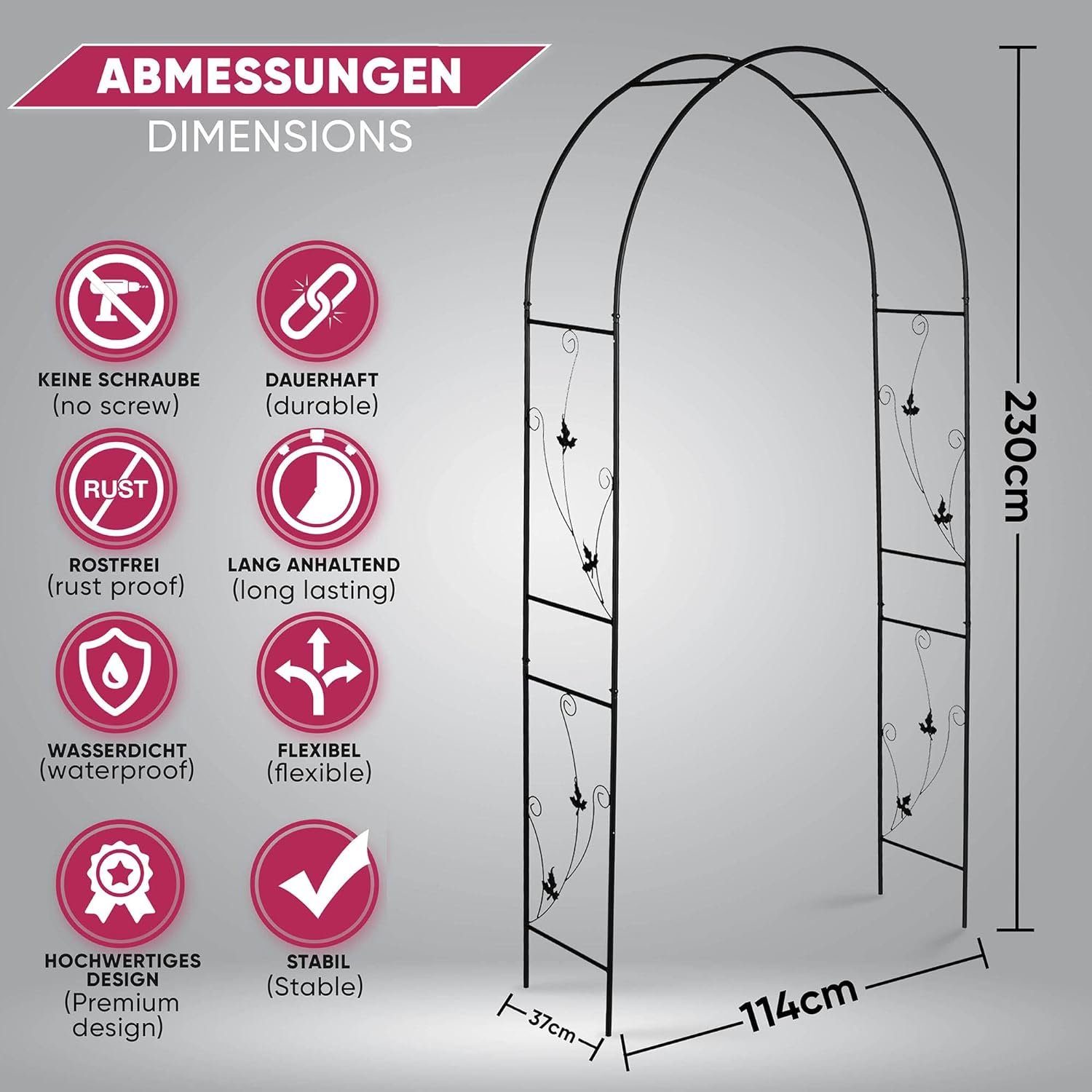 Defactoshop Rosenbogen Rosenbogen Rosensäule Gartenbogen Rankgitter günstig online kaufen