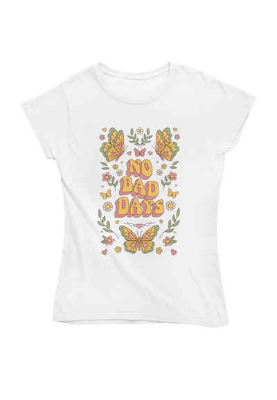 Novux T-Shirt No Bad Days Damen Tshirt farbe White (1-tlg) aus Baumwolle