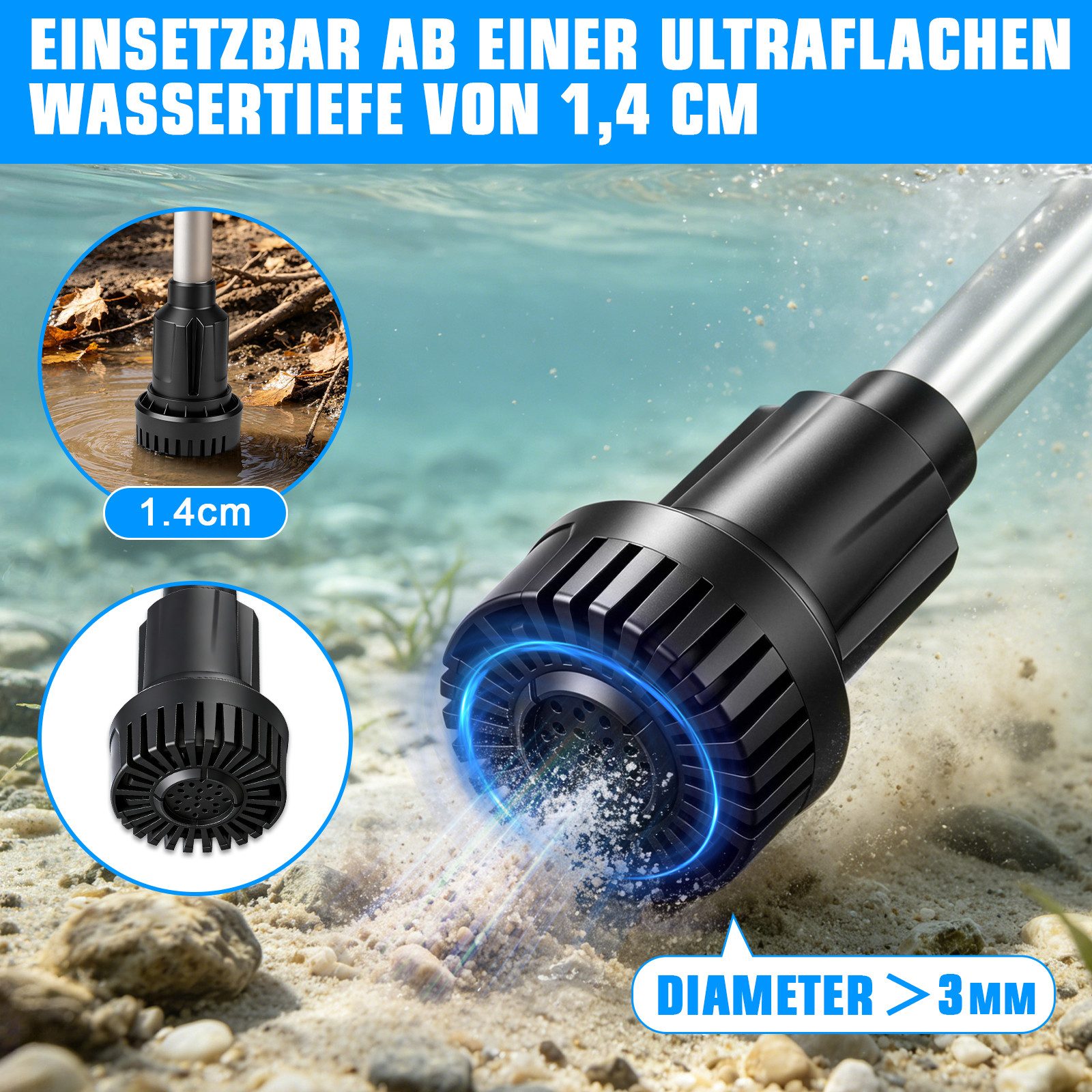 XERSEK Regenfasspumpe 3000L/h Wasserpumpe mit Gartensprühdüse Kabellose Stab-Transferpumpe (Fasspumpe mit 2×2.0Ah Akku 18V), für Pool/Garten/Teich/Wohnmobil/Boot