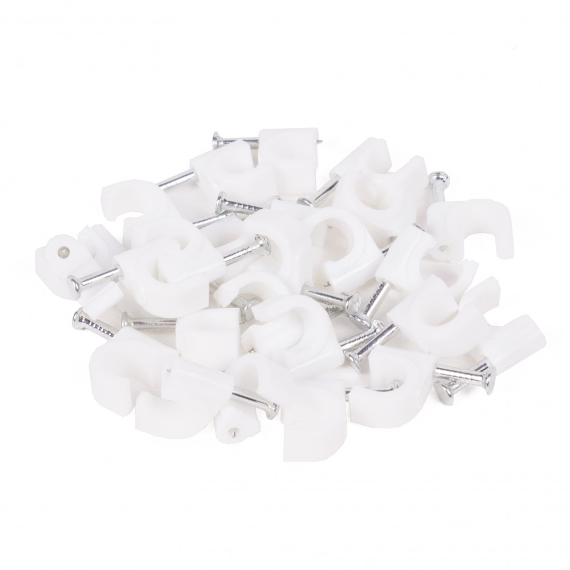 TSB Werk Kabelschelle Nagelschelle Kabelschelle Nagelschelle Kabelklemme, (50-St), 6-8 mm, Kabelhalter, Weiß, Set