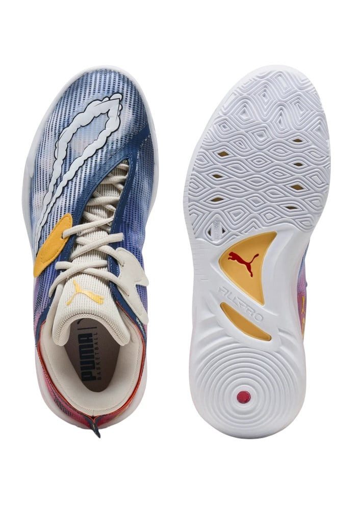 PUMA Hallen-Indoorschuhe All-Pro Nitro™ 2 Hooptopia (Basketball) blau/bunt Badmintonschuh