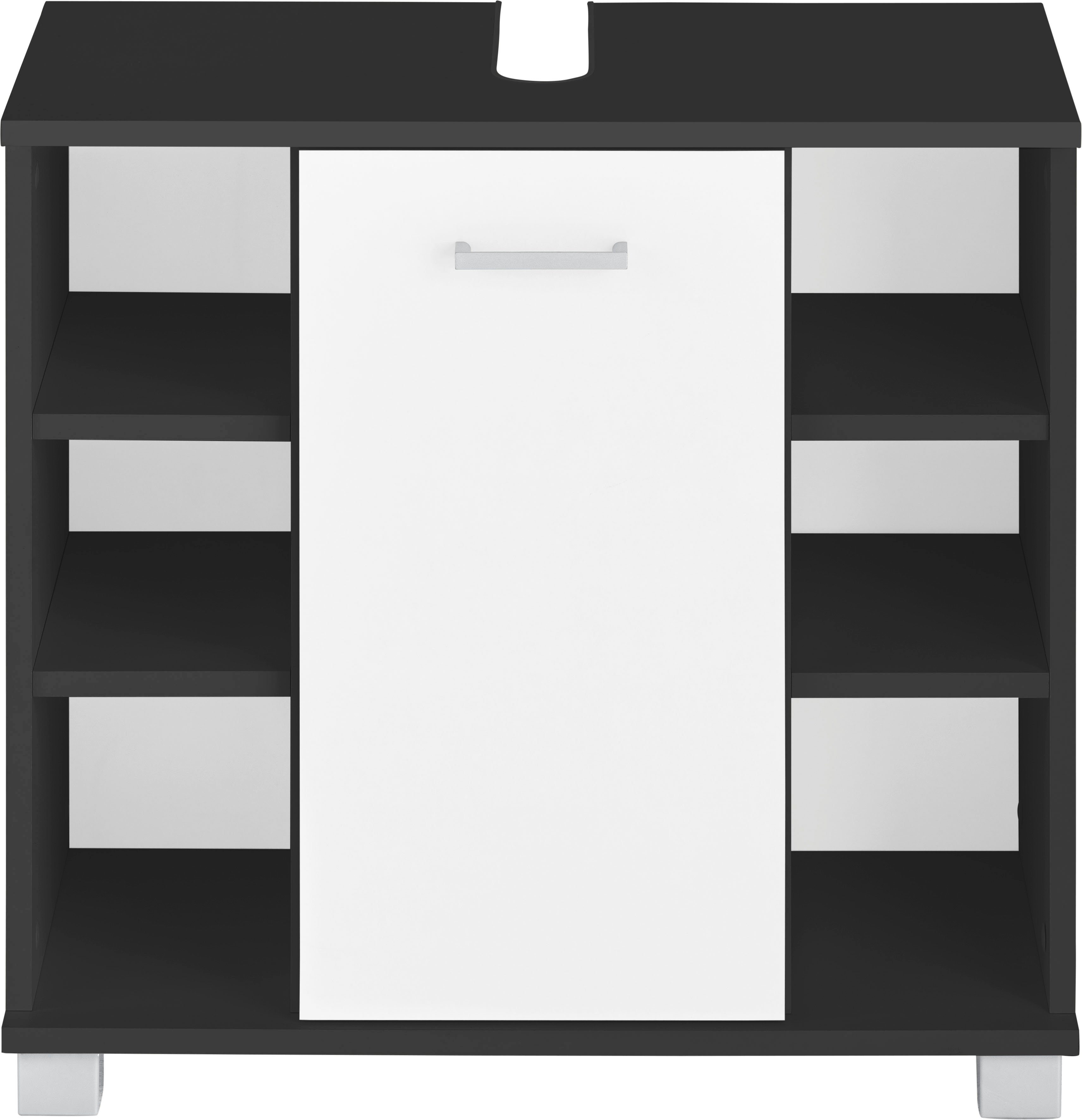 Schildmeyer Waschbeckenunterschrank Mobes Breite/Höhe: cm, Regalfächern Tür 65,1/62,4 und anthrazit mit | Badschrank anthrazit/weiß