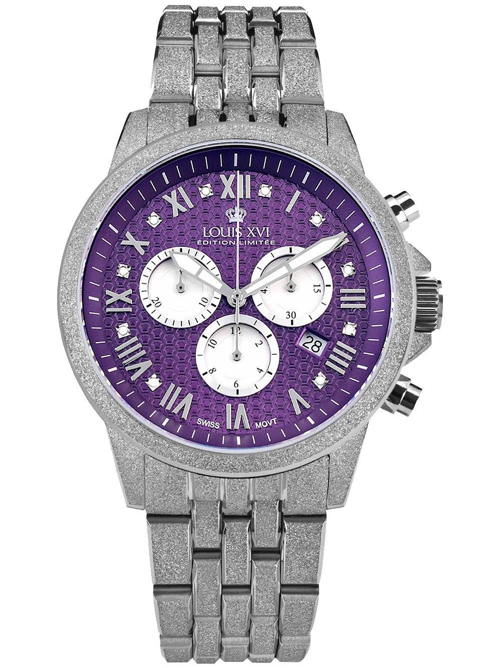 LOUIS XVI Quarzuhr Louis XVI LXVI3624 Herrenuhr Aramis Frosted 2.0 Diamond Chronograph 43 Louis XVI LXVI3624 Herrenuhr Aramis Frosted 2.0 Diamond Chronograph 43mm 5ATM