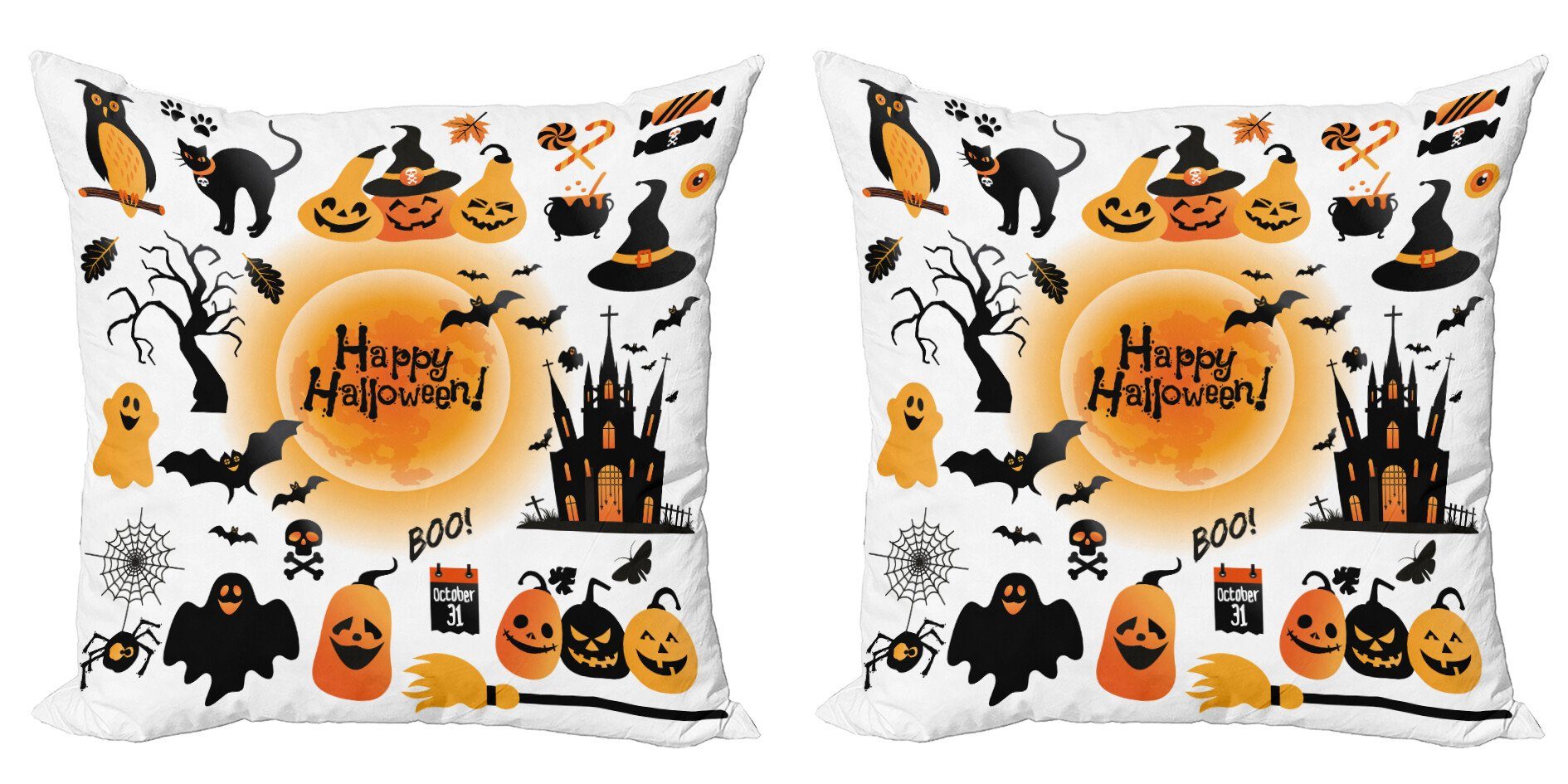 Abakuhaus Modern (2 Digitaldruck, Kissenbezüge Stück), Glücklicher Geist Doppelseitiger Halloween Accent