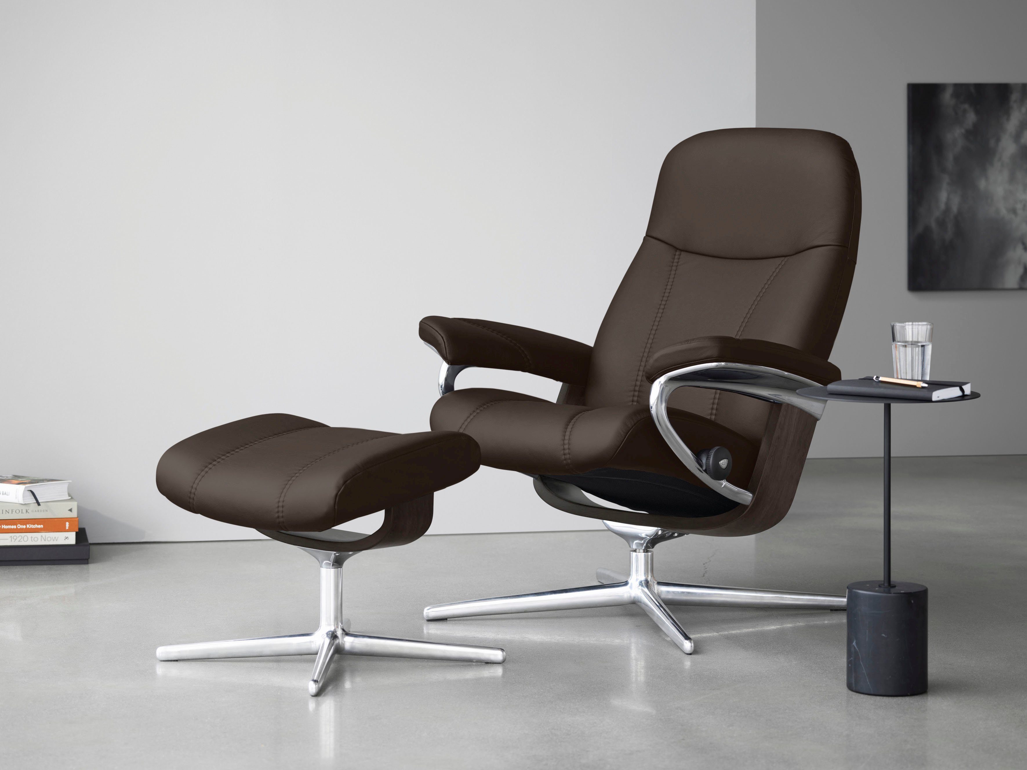 Stressless® Relaxsessel Consul, mit Cross Base, Größe S, M & L, Holzakzent Wenge
