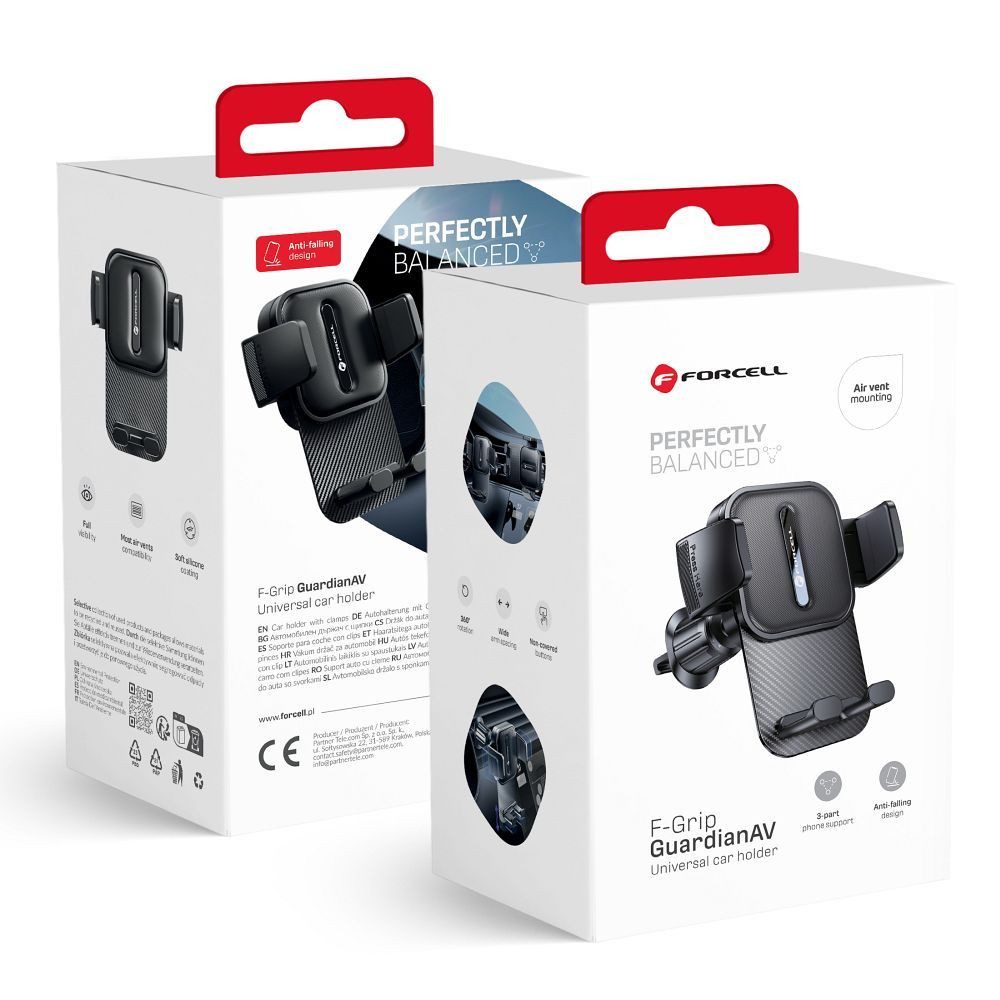 Forcell Handy-Halterung FORCELL Auto Handyhalter GuardianAV Lüftung schwarz, (1-tlg)