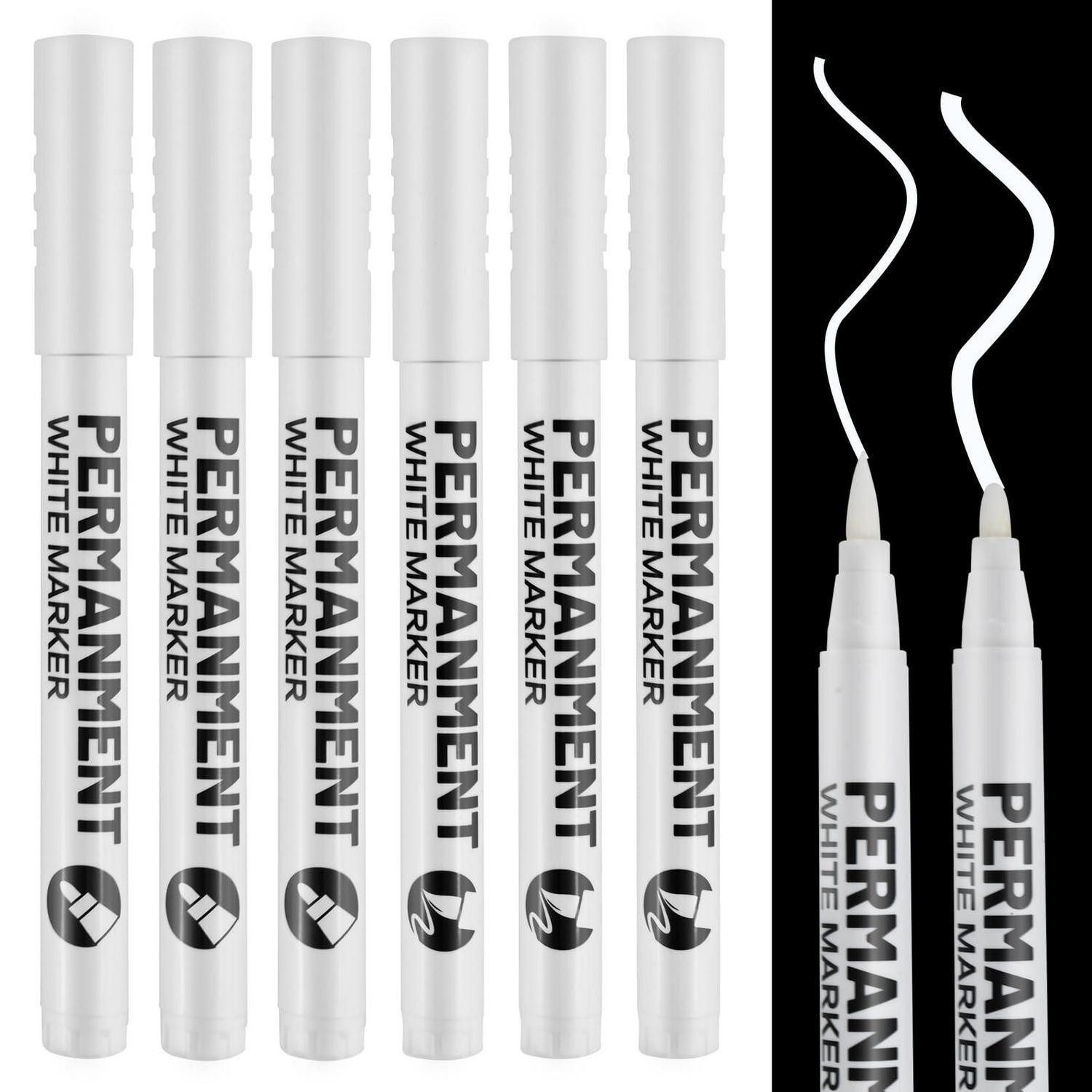 LuxusKollektion Lackmarker Lackmarker Weiß Acryl, 6er Set