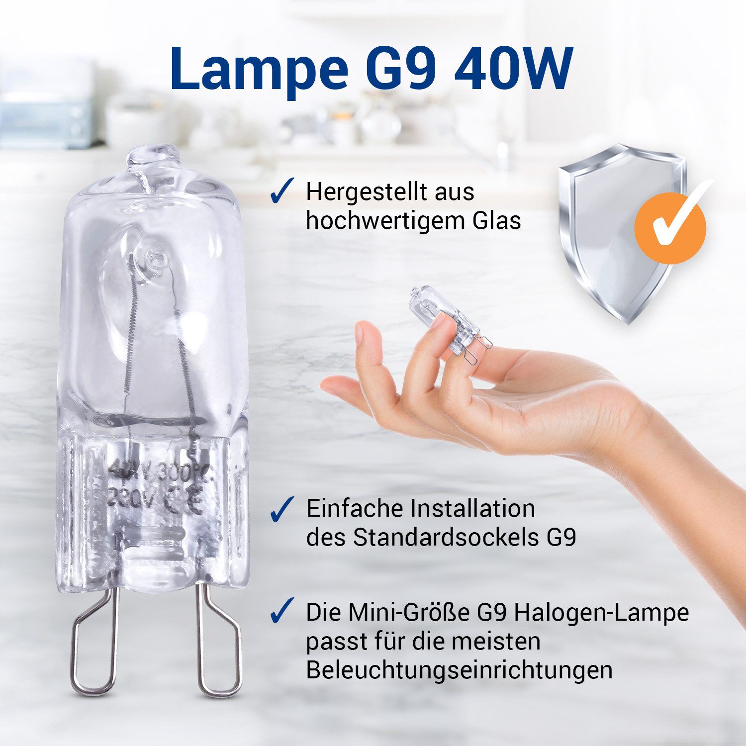 VIOKS Spezialleuchtmittel Halogenlampe G9 40W Ersatz für Electrolux 808564102/8, für Backofen, Herd, Dampfgarer, Mikrowelle usw.
