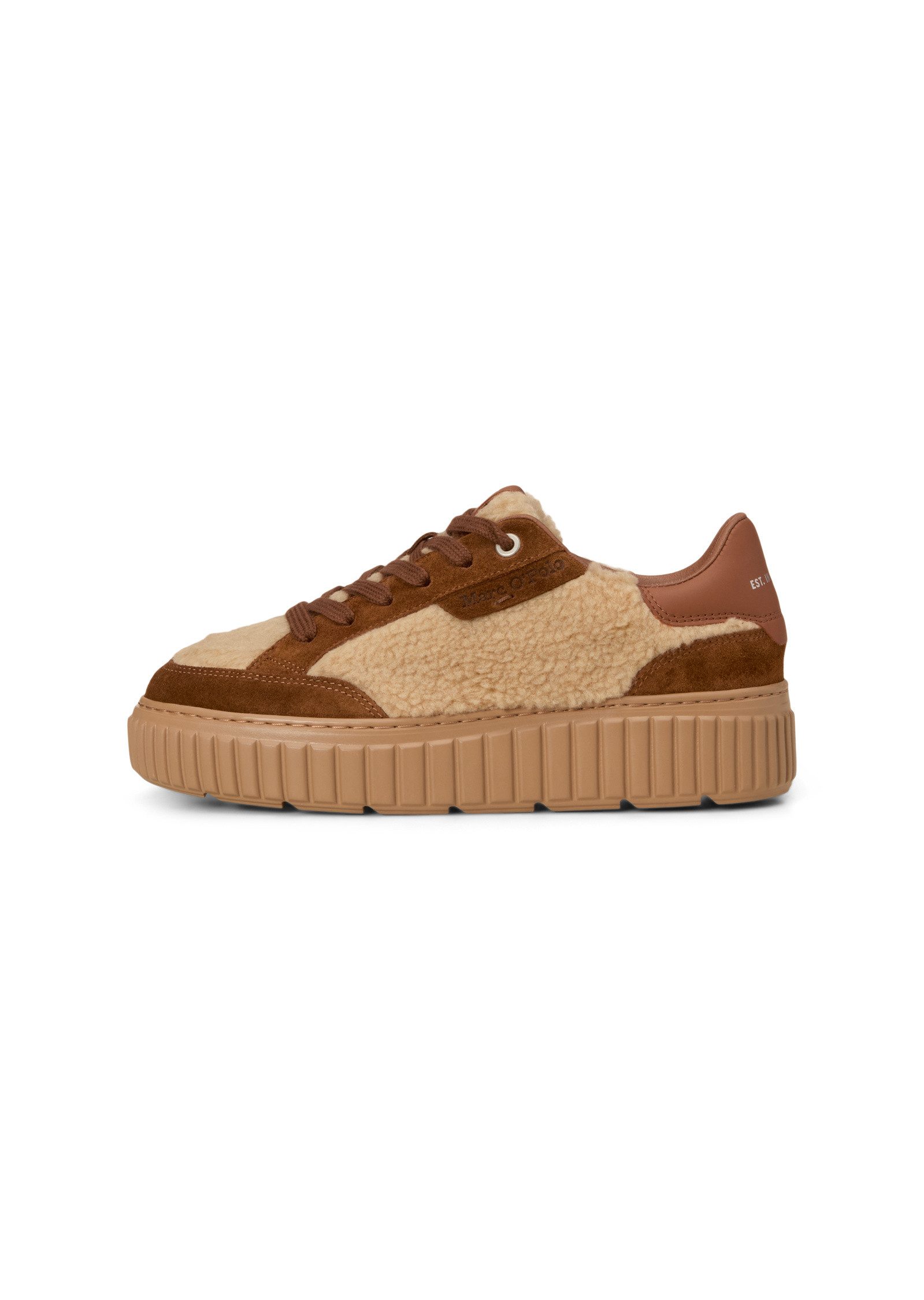 Marc O'Polo aus Teddyfell mit Echtleder-Details Sneaker