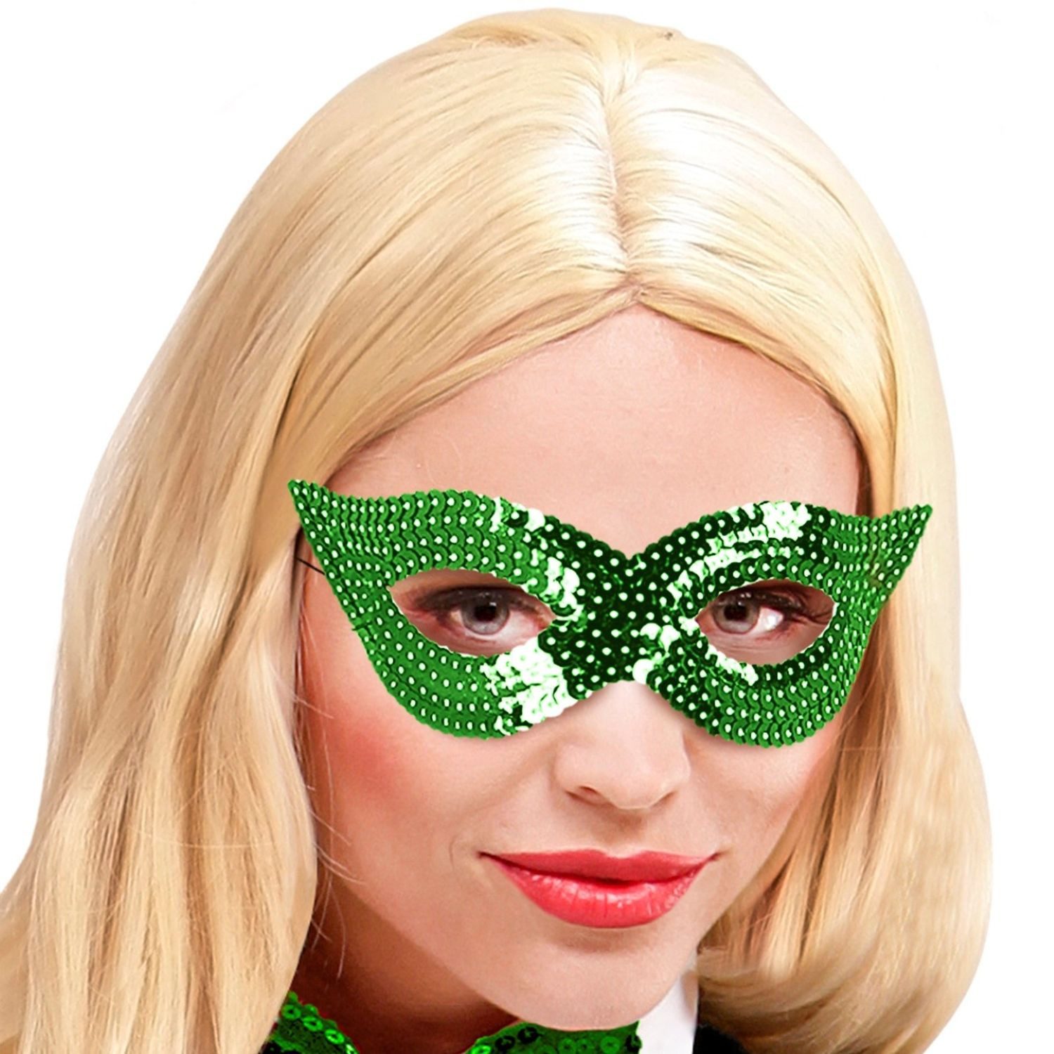 Widmann S.r.l. Verkleidungsmaske Augenmaske mit Pailletten 'Katzenauge' - 05912, G