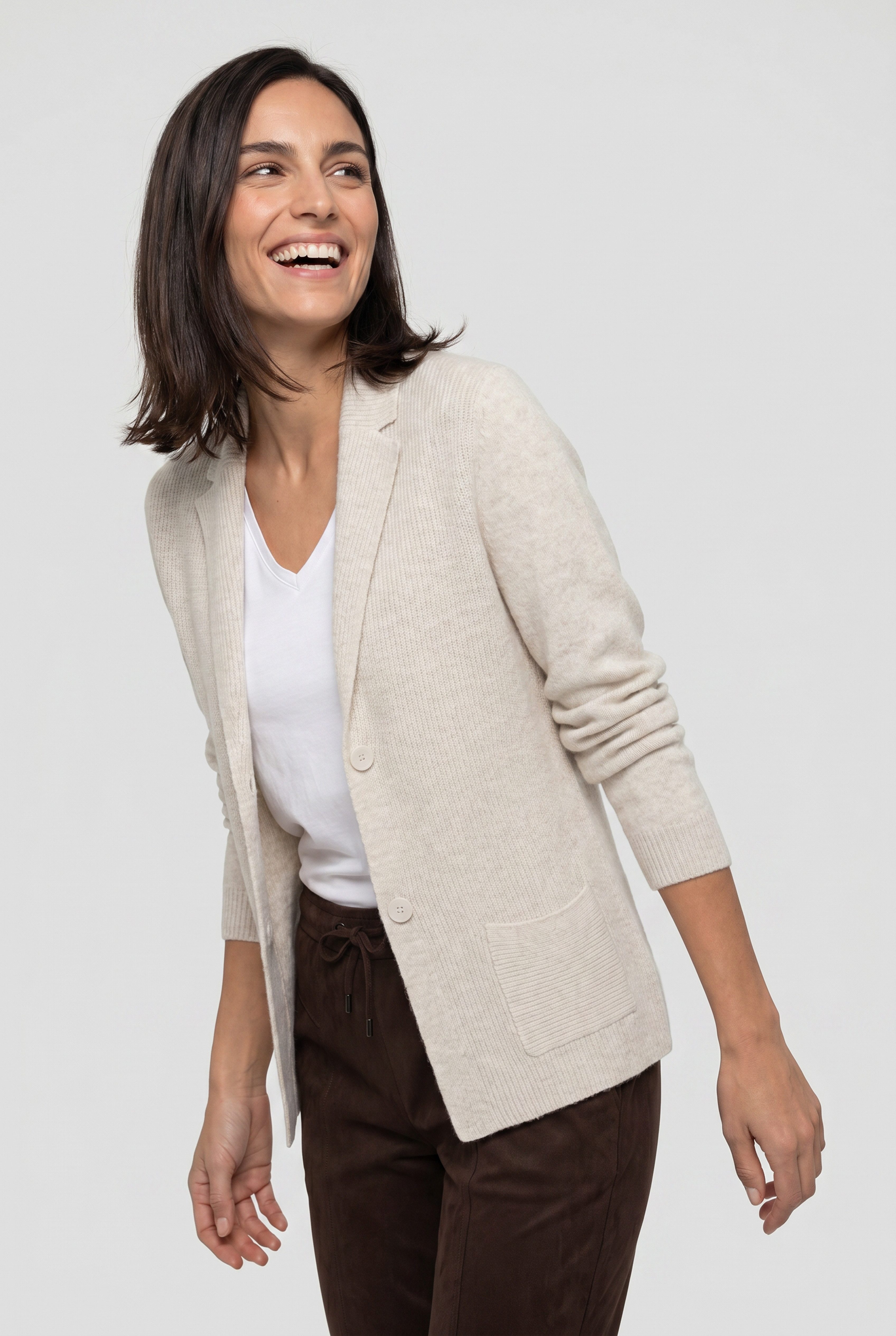 Olsen Cardigan mit Reverskragen
