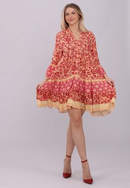 YC Fashion & Style Tunikakleid Boho-Chic Paisley Viskosekleid mit Volant-Detail Alloverdruck, Boho, Hippie