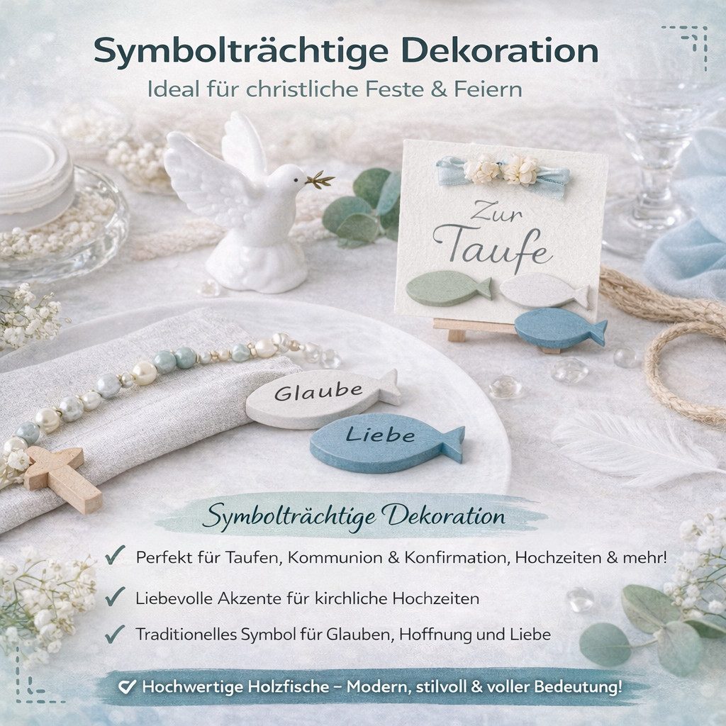 Gehlmann Streudeko Geschenkverzierung Fische 8-Stück - Grün Blau Weiß