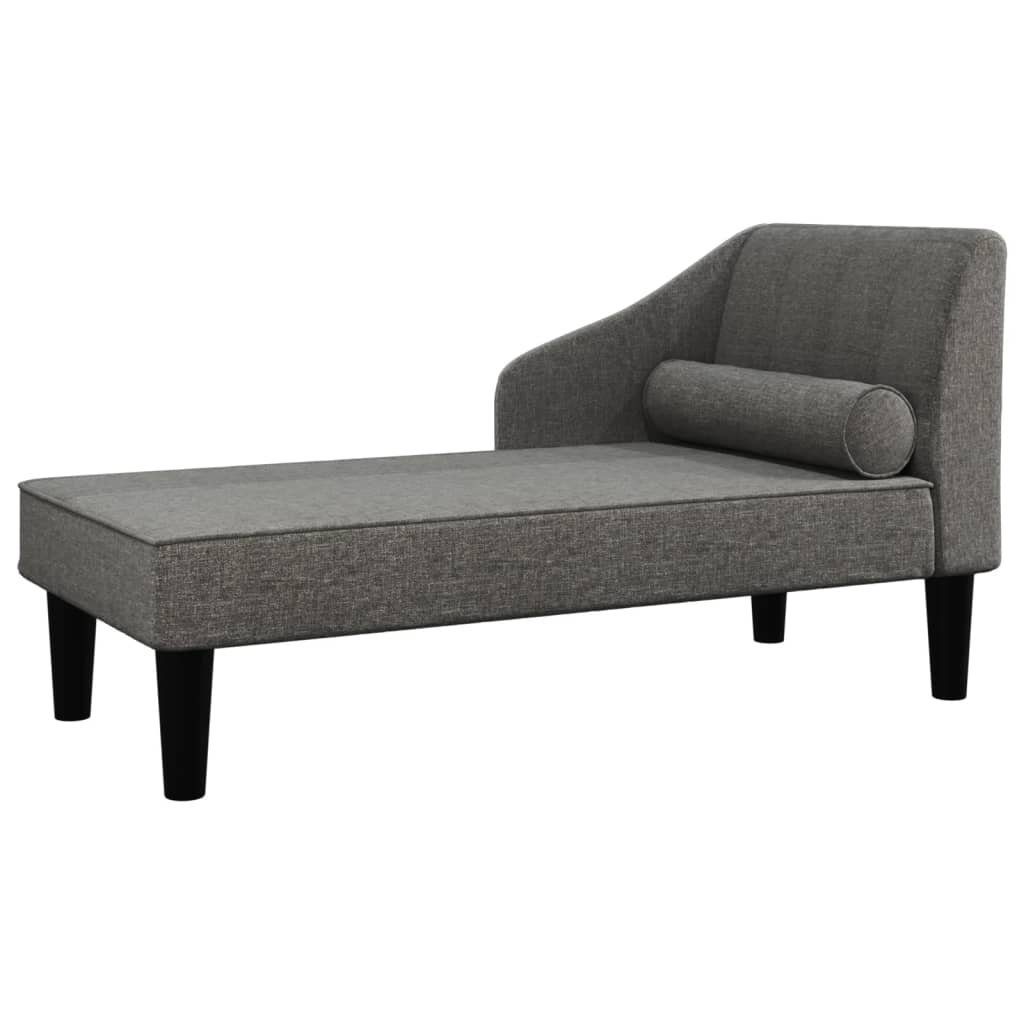 Recamiere Sofa 2-Sitzer Dunkelgrau Couch Stoff mane vidaXL Liegesofa Sofa
