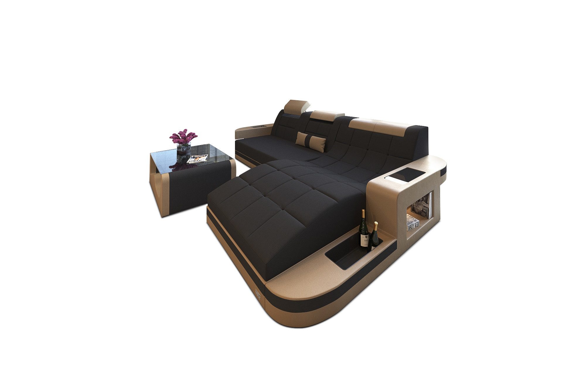 Sofa Dreams Ecksofa Polstercouch Stoffsofa Wave L Form M Mikrofaser Couch Stoff Sofa