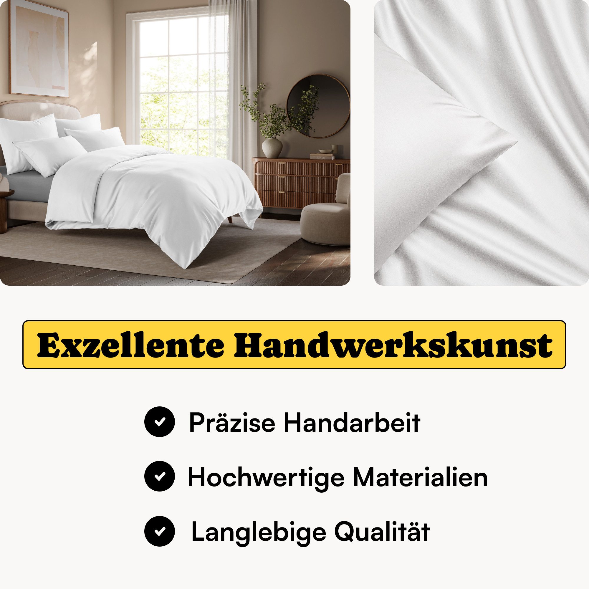 Seralino Bettwäsche Set in Gr. 135x200, 155x220, 200x200 cm, 100% Lyocell (Tencel), Besonders weich & atmungsaktiv – aus natürlichen Eukalyptusfasern